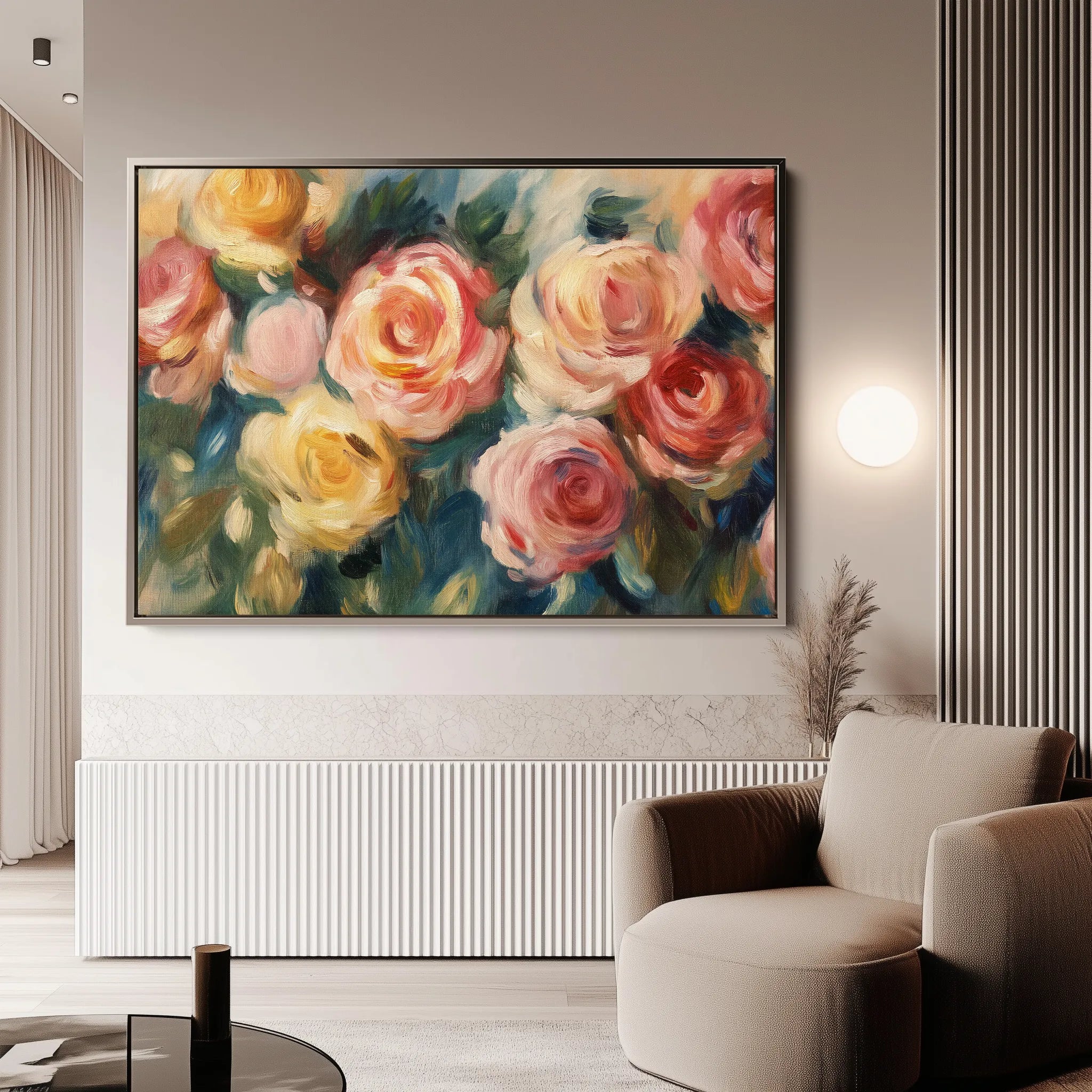 Floral 1191 Canvas Art 60 x 40 cm / Black