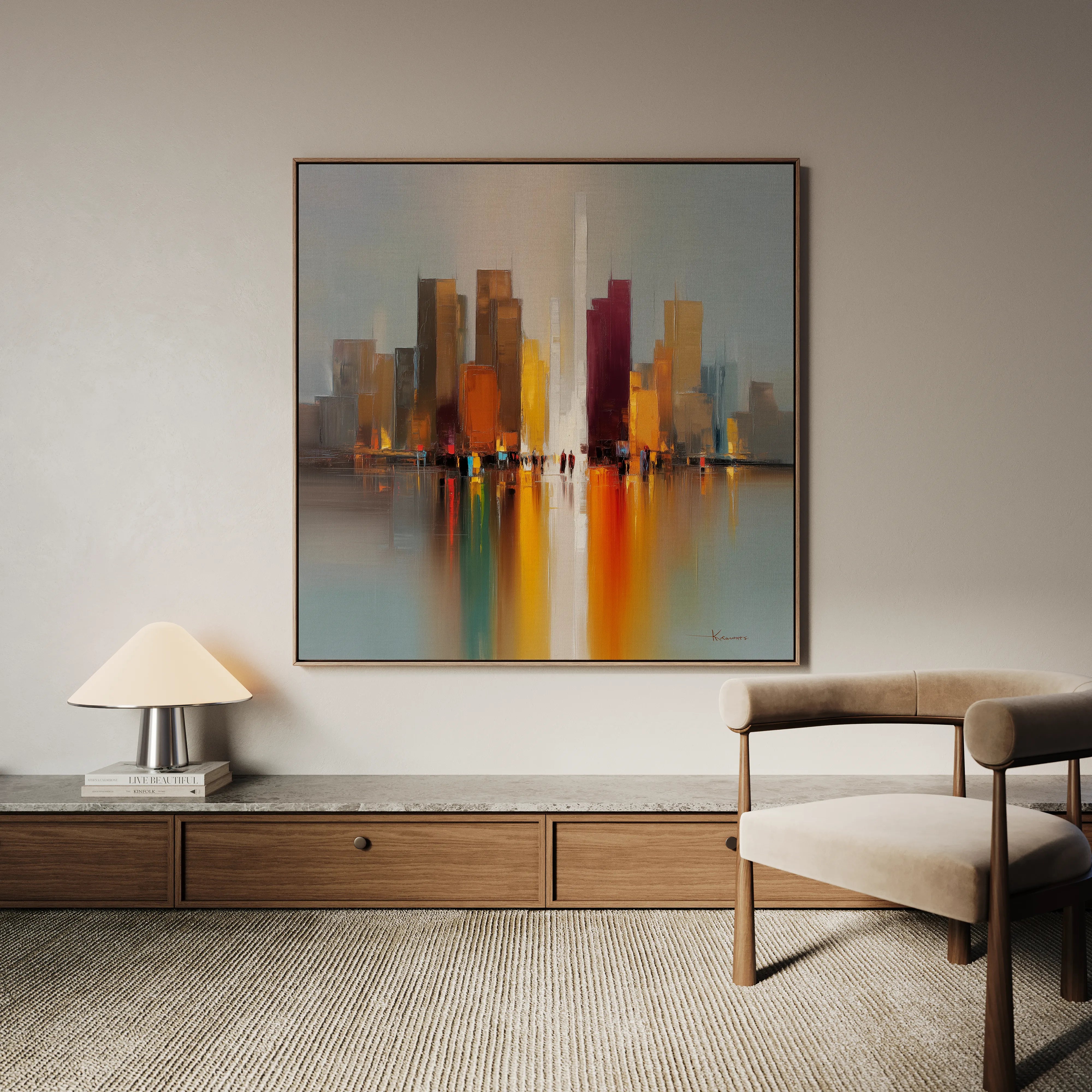 Abstract 1192 Canvas Art 60 x 60 cm / Black