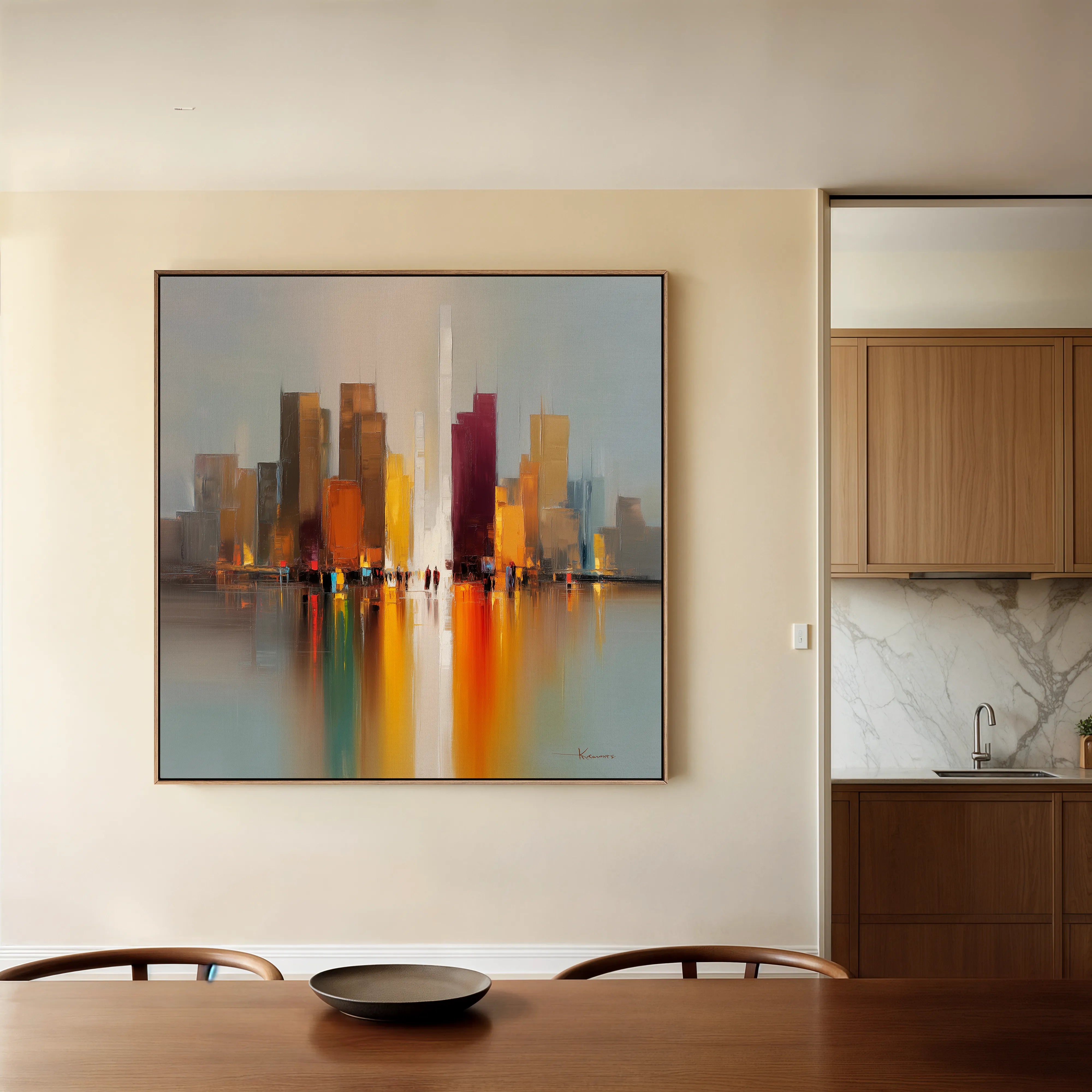 Abstract 1192 Canvas Art 60 x 60 cm / Black