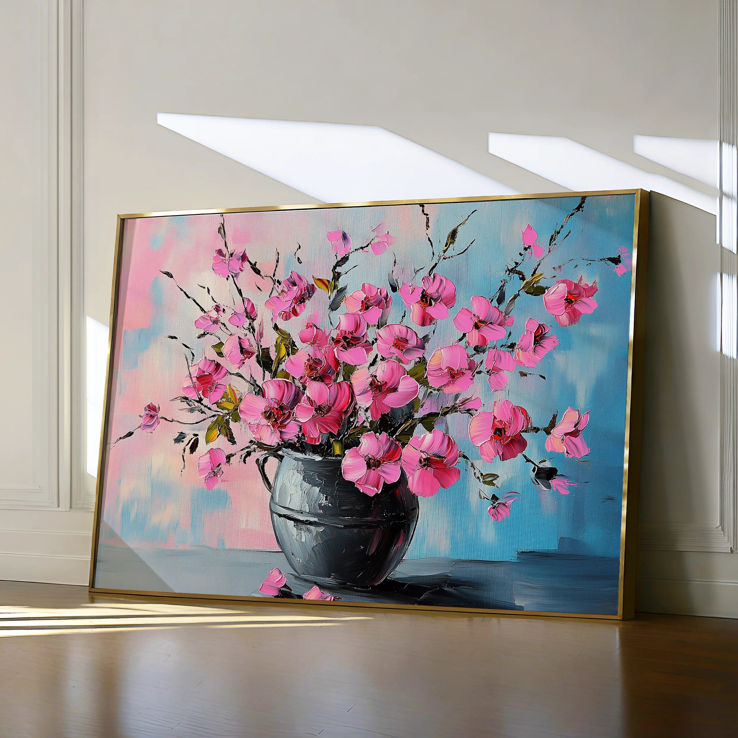 Floral 1192 Canvas Art 60 x 40 cm / Black
