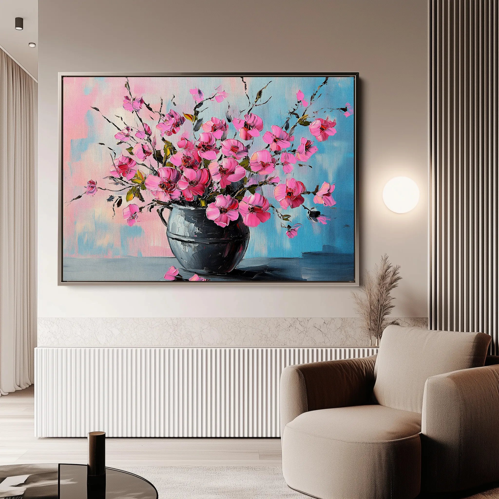 Floral 1192 Canvas Art 60 x 40 cm / Black