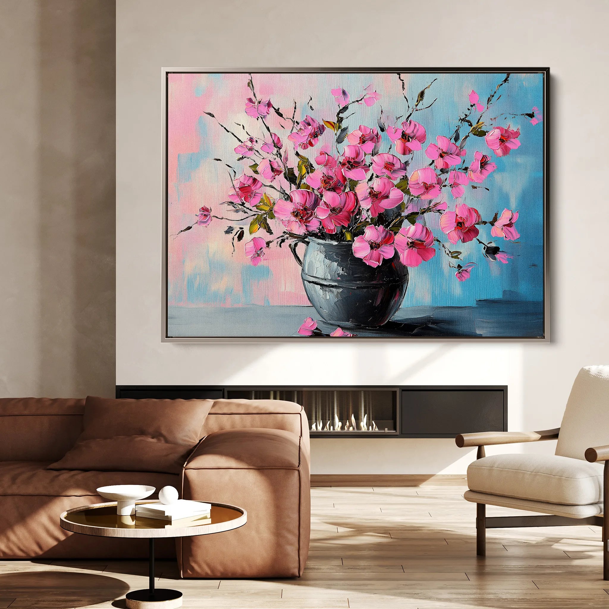 Floral 1192 Canvas Art 60 x 40 cm / Black
