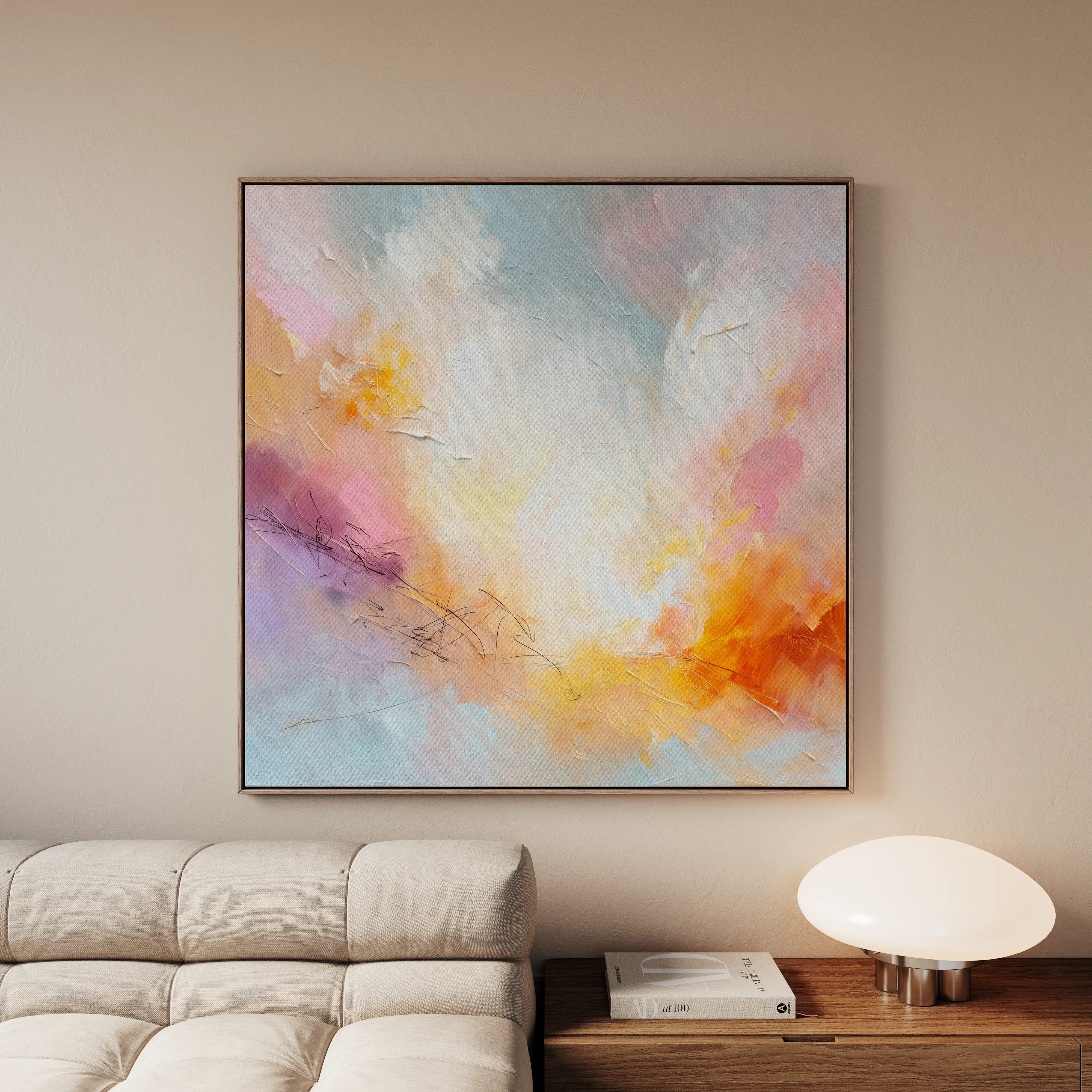 Abstract 1193 Canvas Art 60 x 60 cm / Black