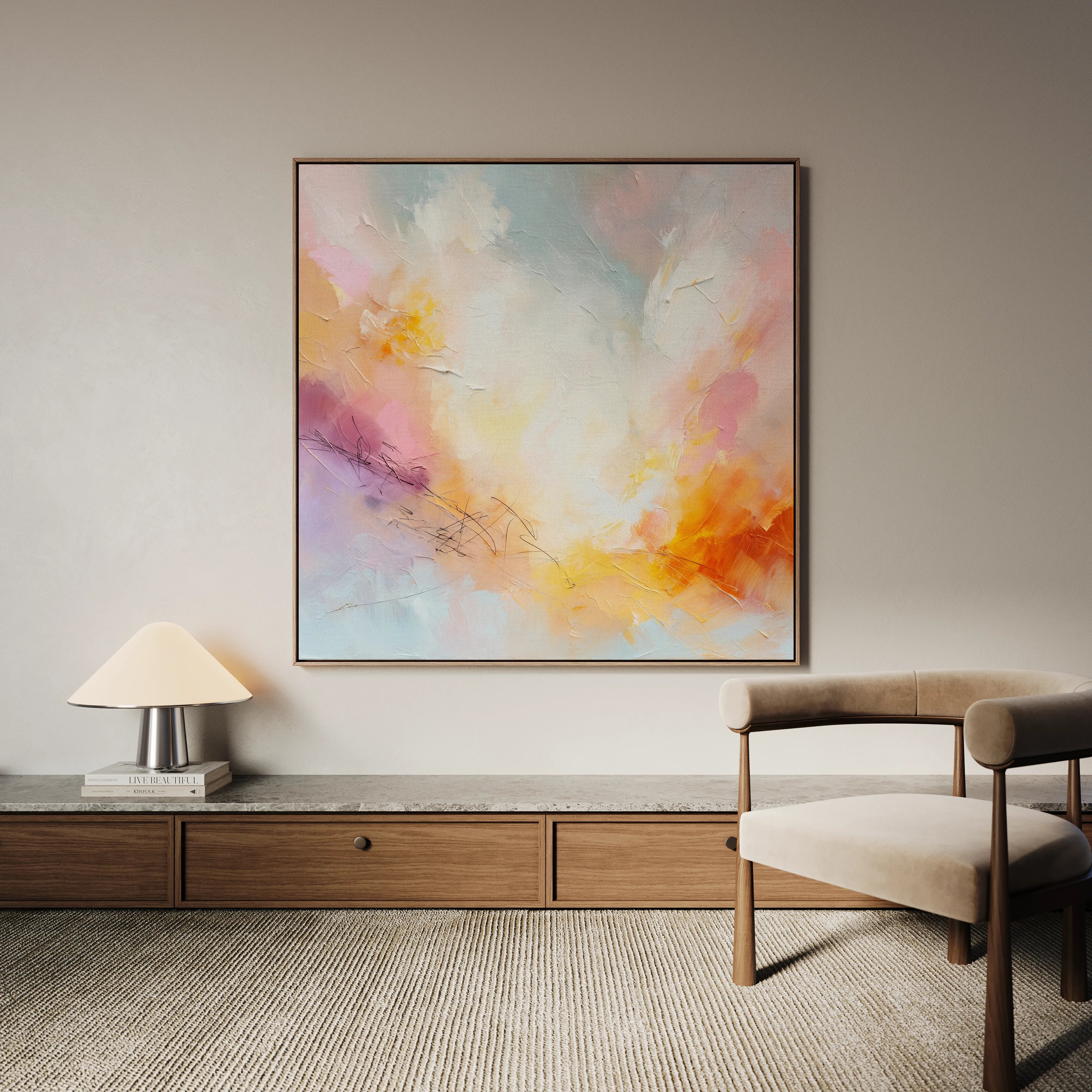 Abstract 1193 Canvas Art 60 x 60 cm / Black
