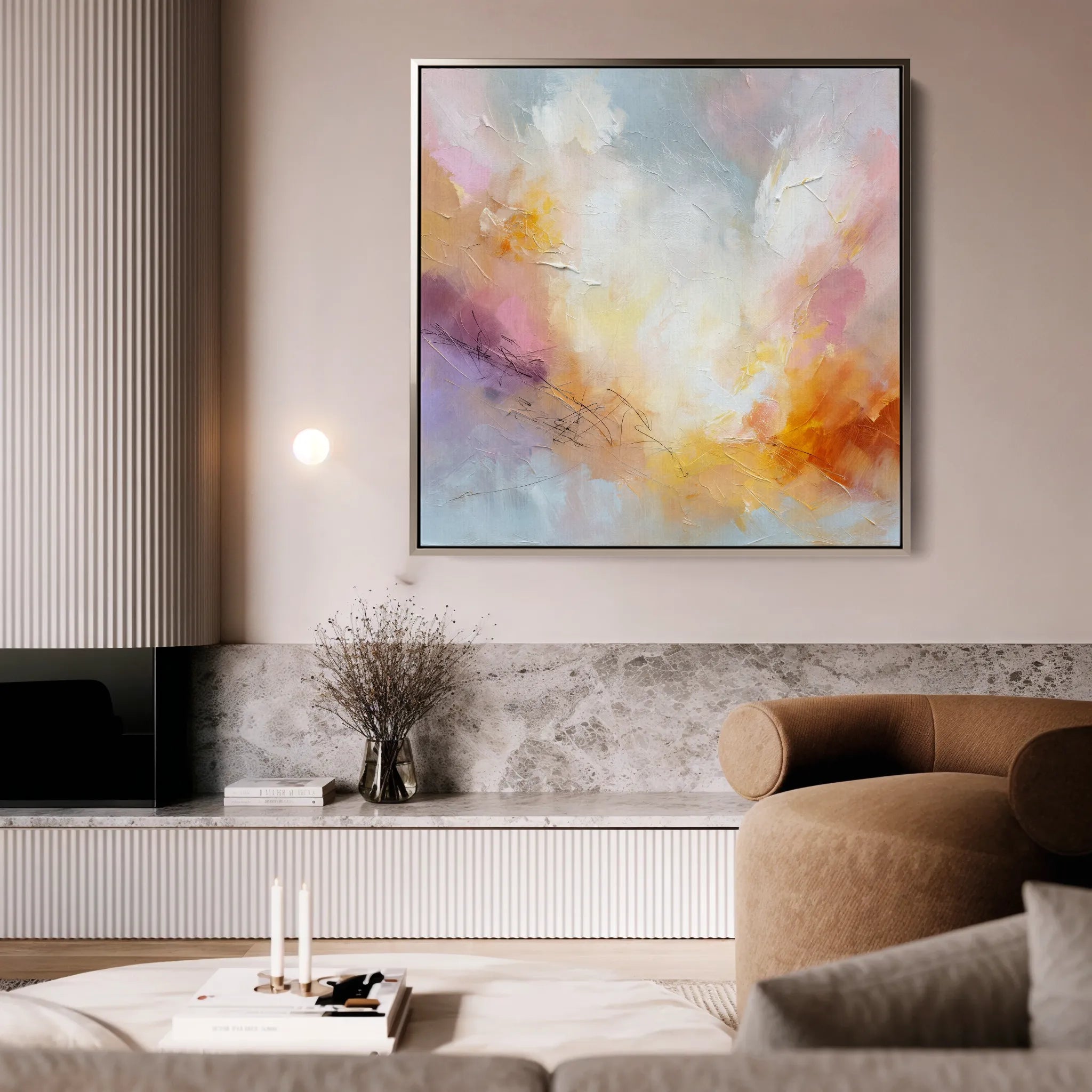 Abstract 1193 Canvas Art 60 x 60 cm / Black