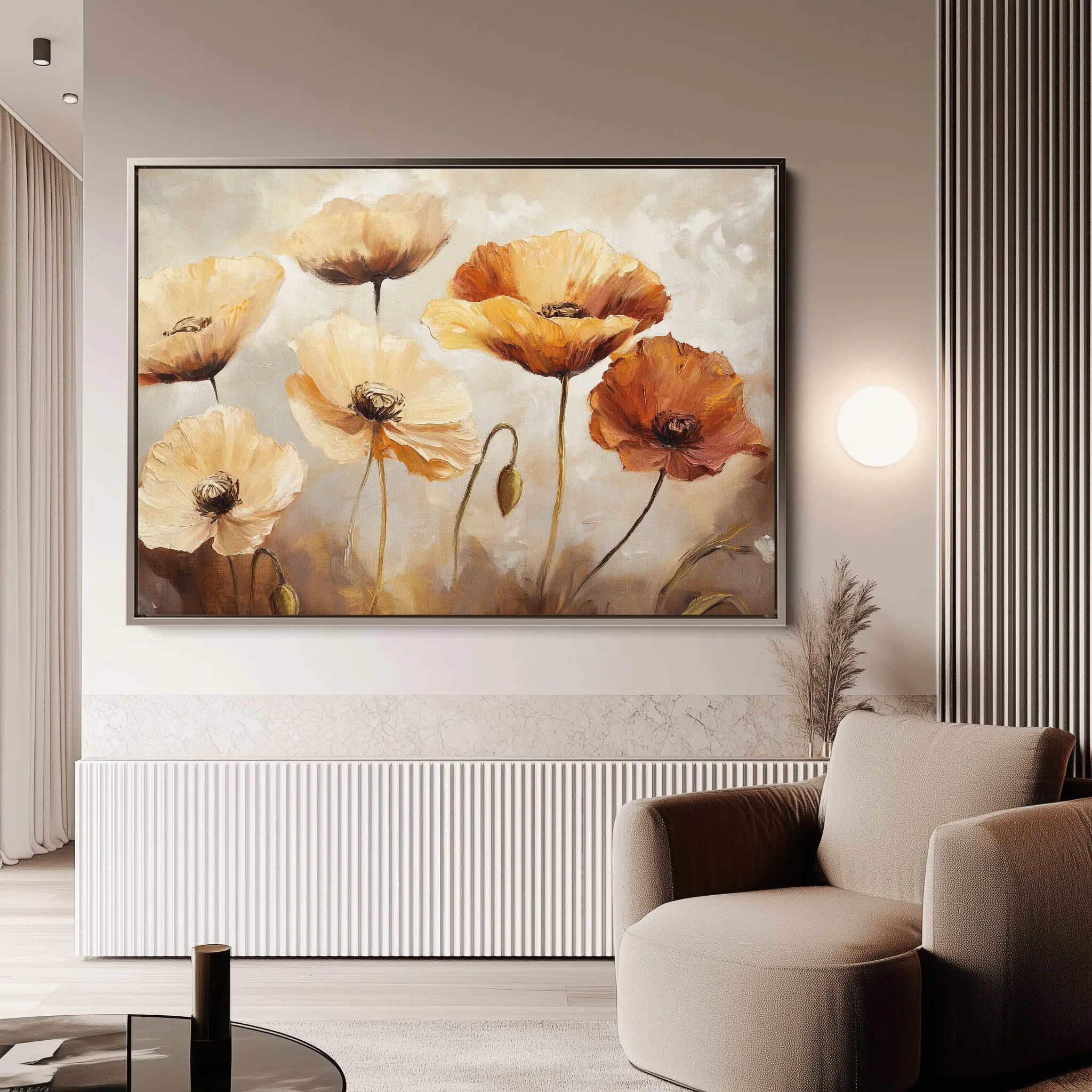 Floral 1194 Canvas Art 60 x 40 cm / Black