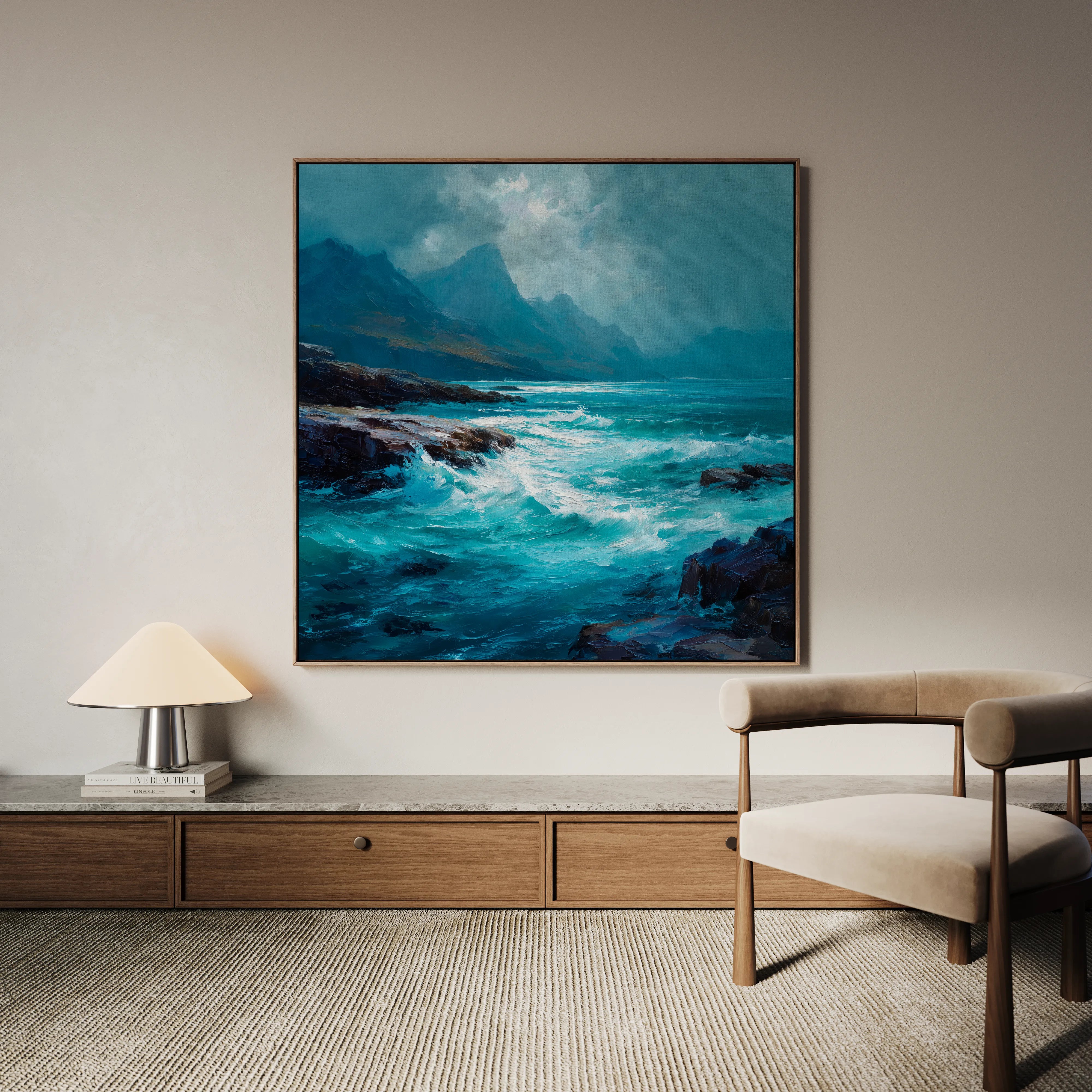 Abstract 1196 Canvas Art 60 x 60 cm / Black