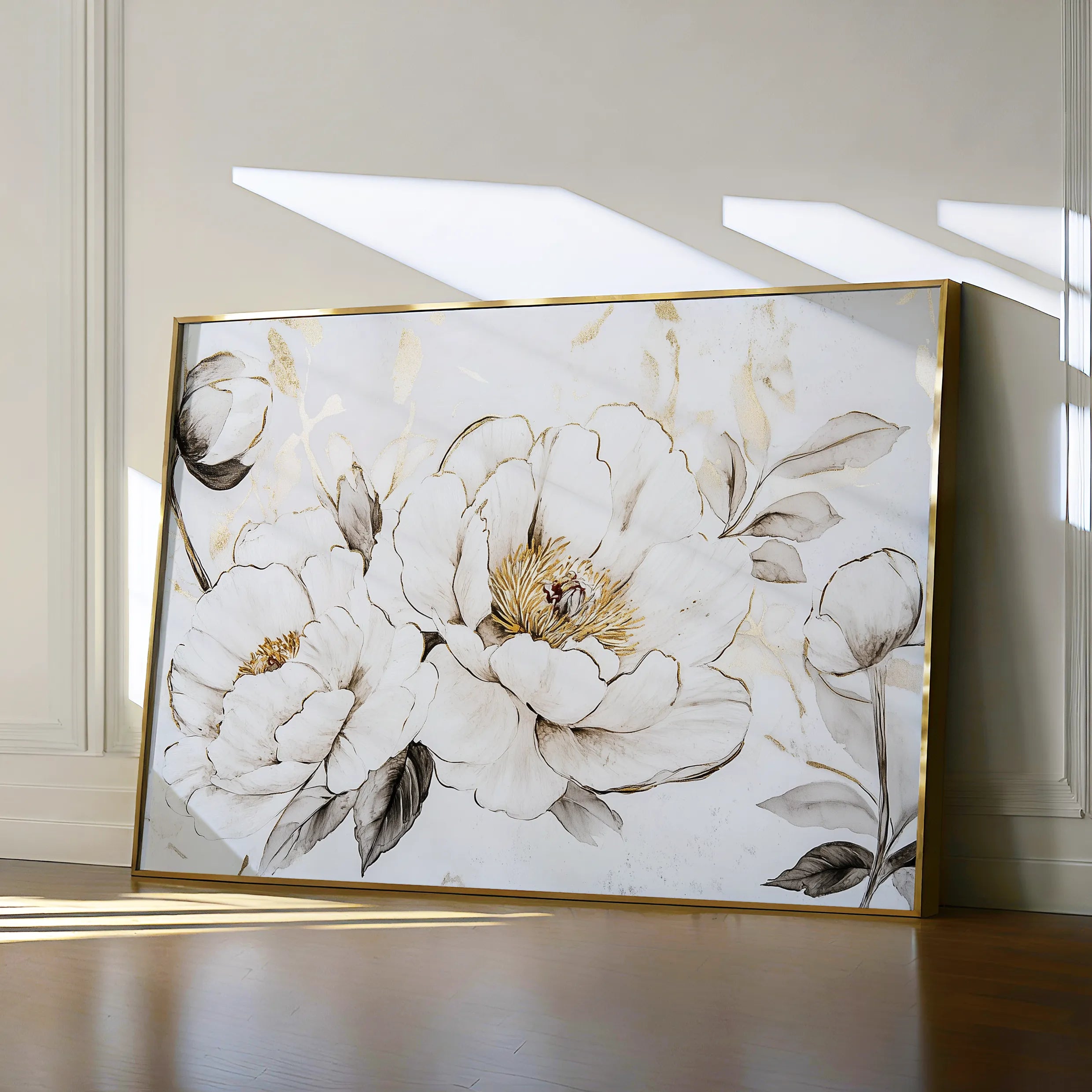 Floral 1196 Canvas Art 60 x 40 cm / Black