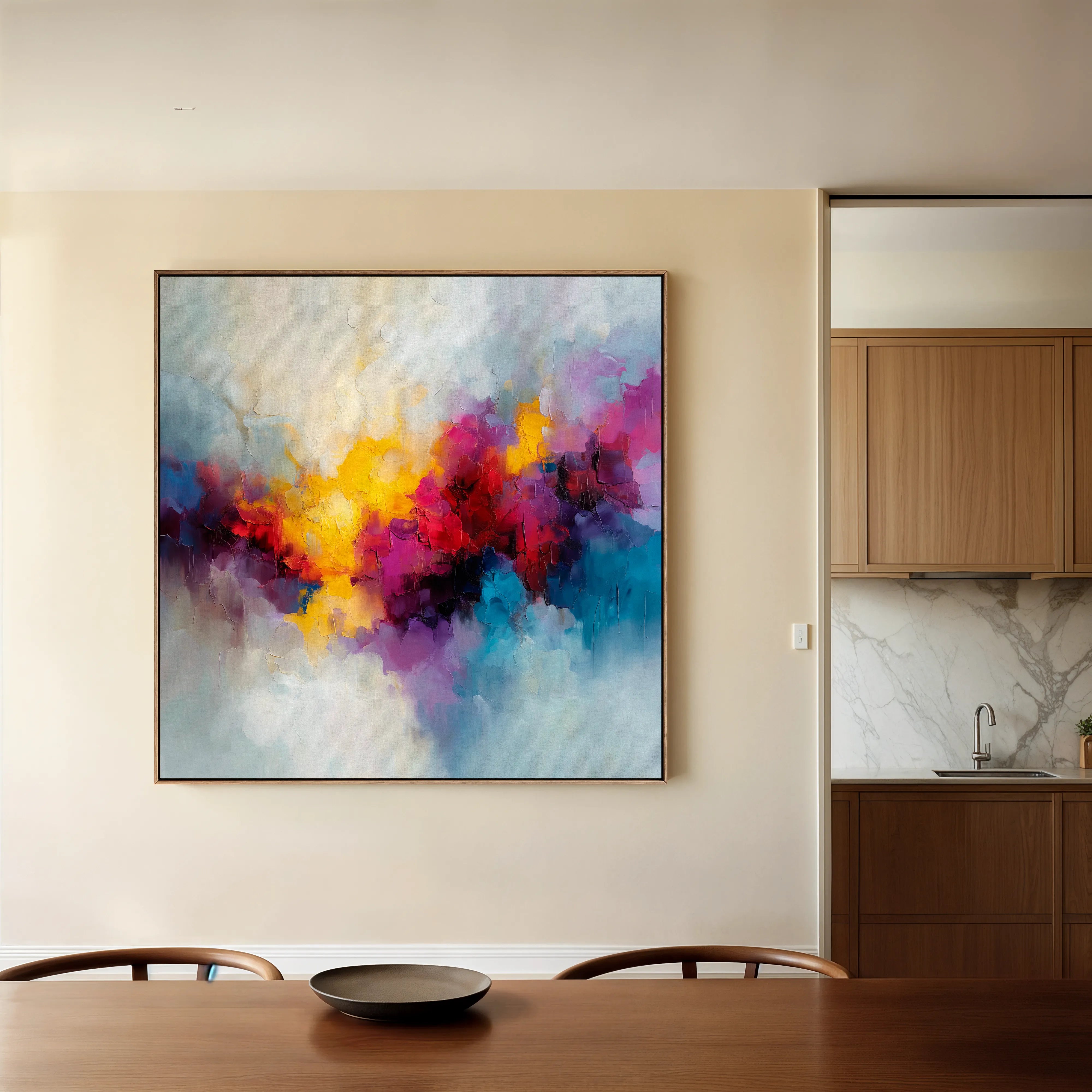 Abstract 1197 Canvas Art 60 x 60 cm / Black