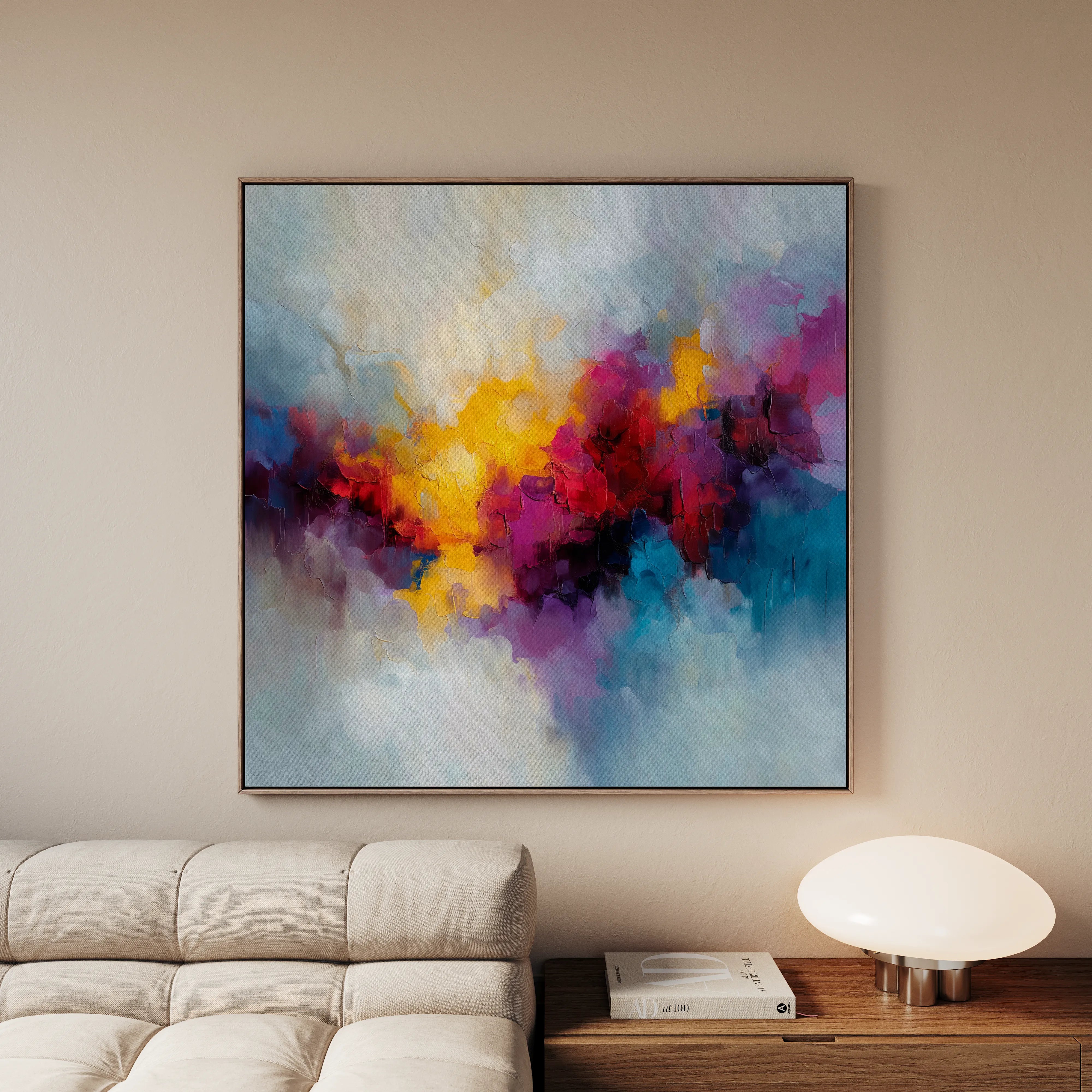 Abstract 1197 Canvas Art 60 x 60 cm / Black