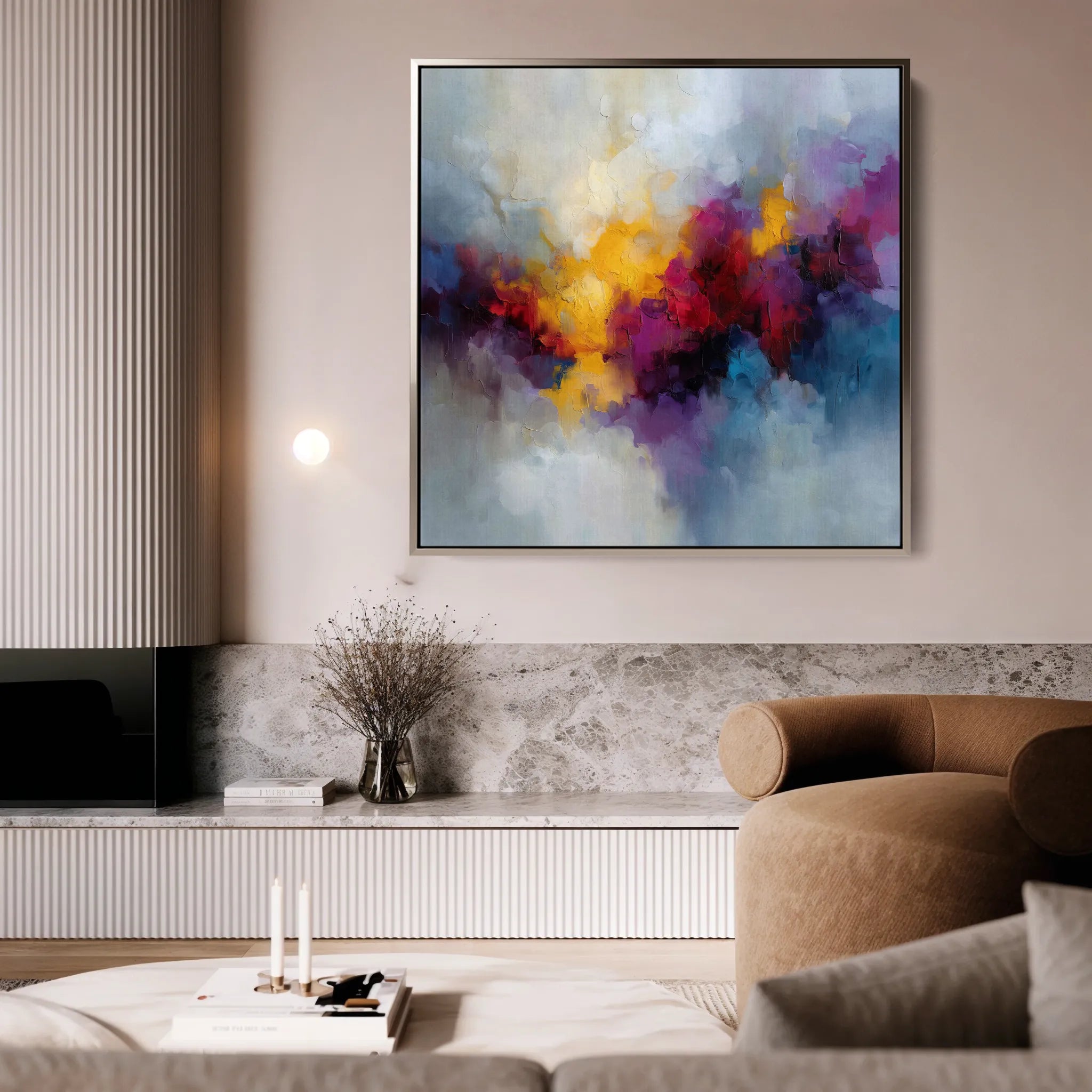 Abstract 1197 Canvas Art 60 x 60 cm / Black