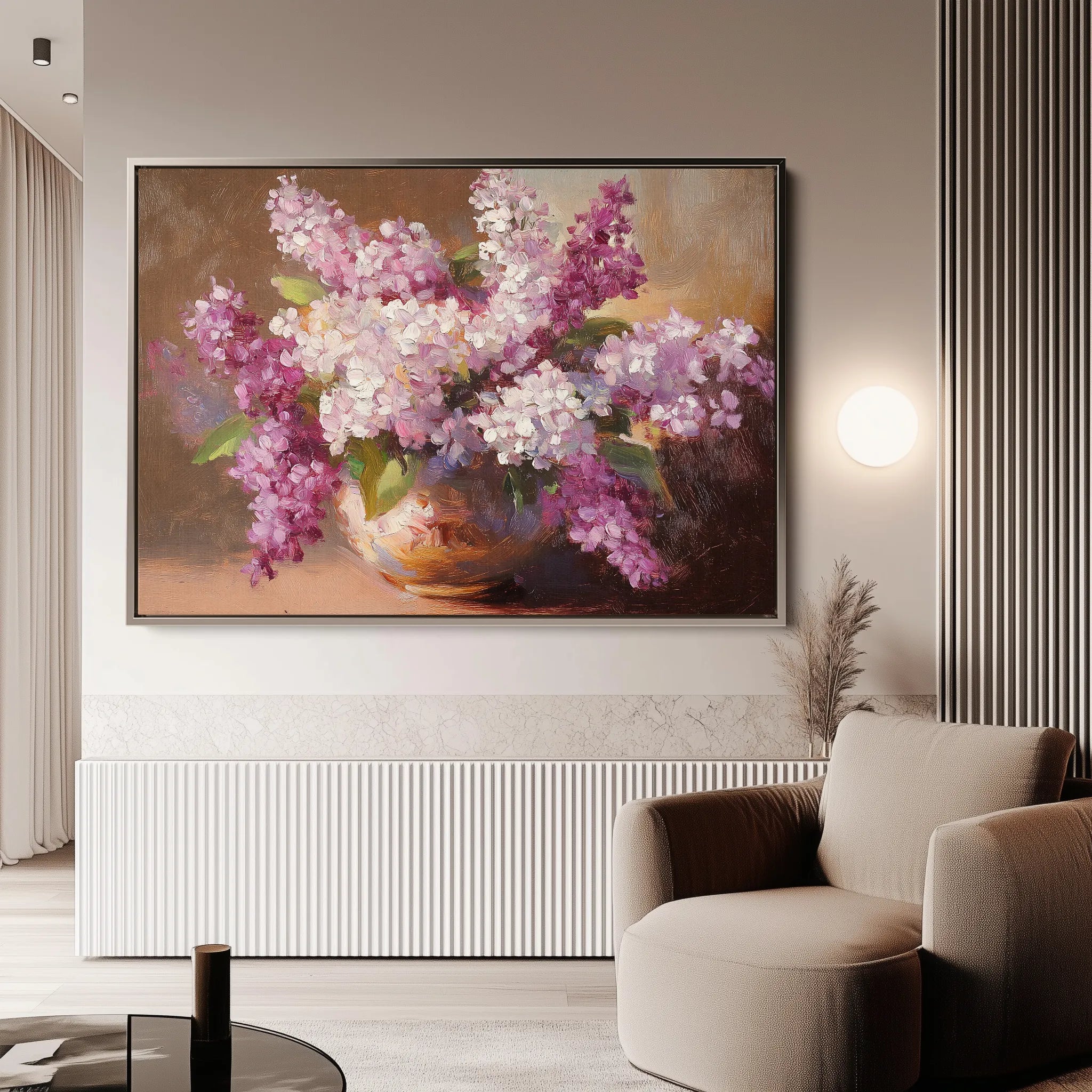 Floral 1197 Canvas Art 60 x 40 cm / Black