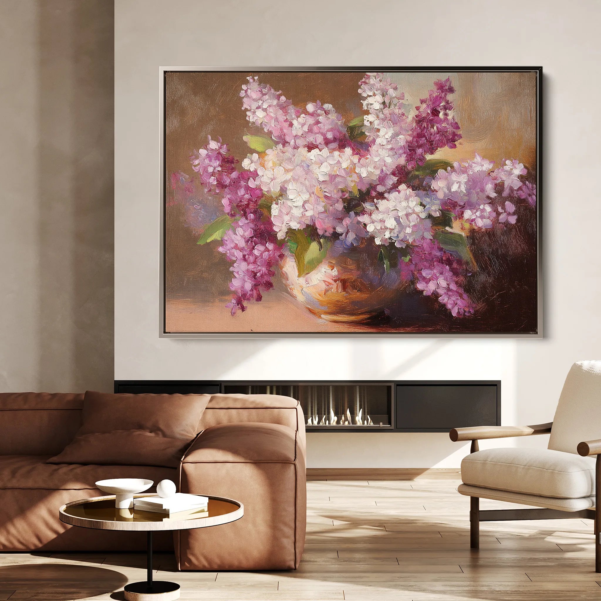 Floral 1197 Canvas Art 60 x 40 cm / Black