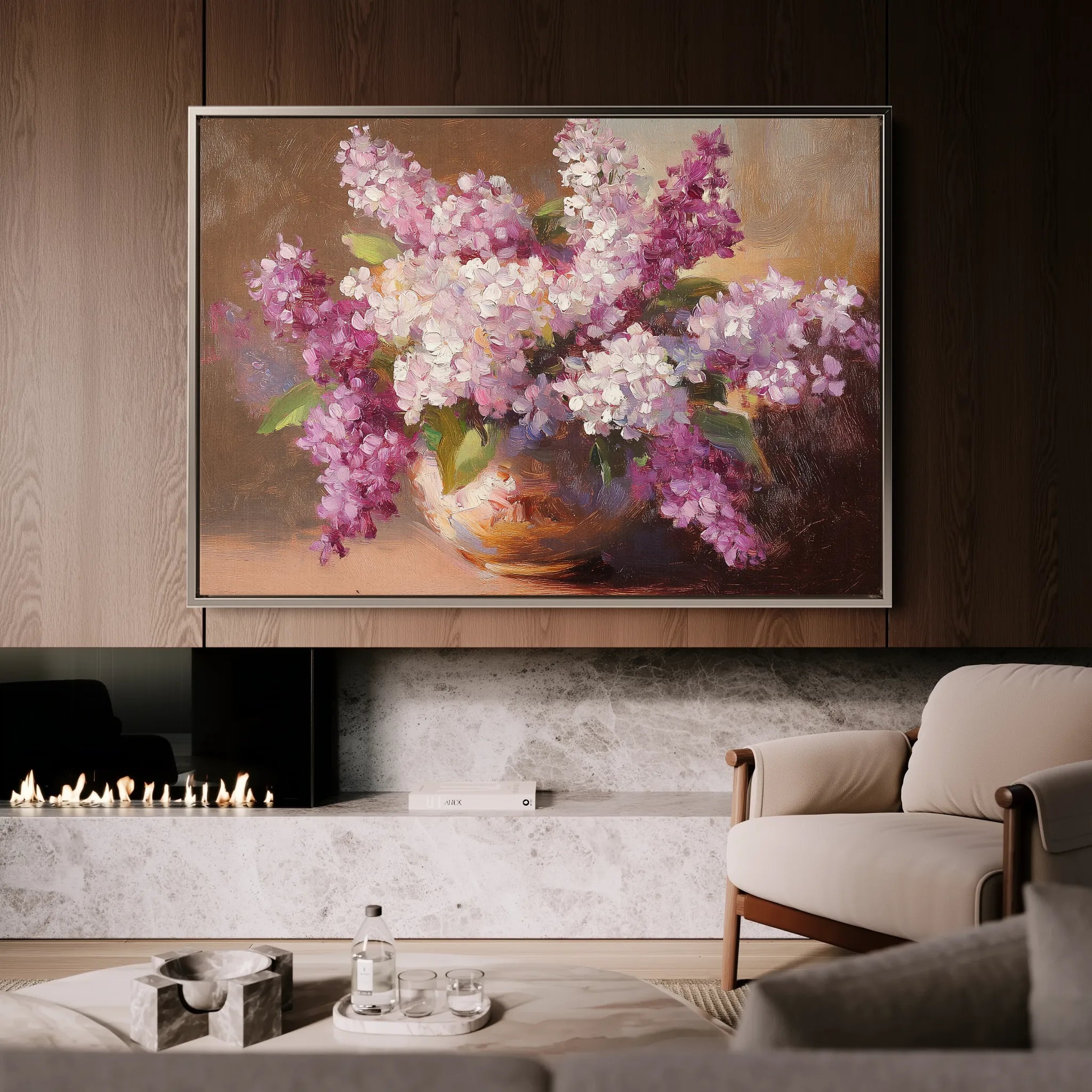 Floral 1197 Canvas Art 60 x 40 cm / Black