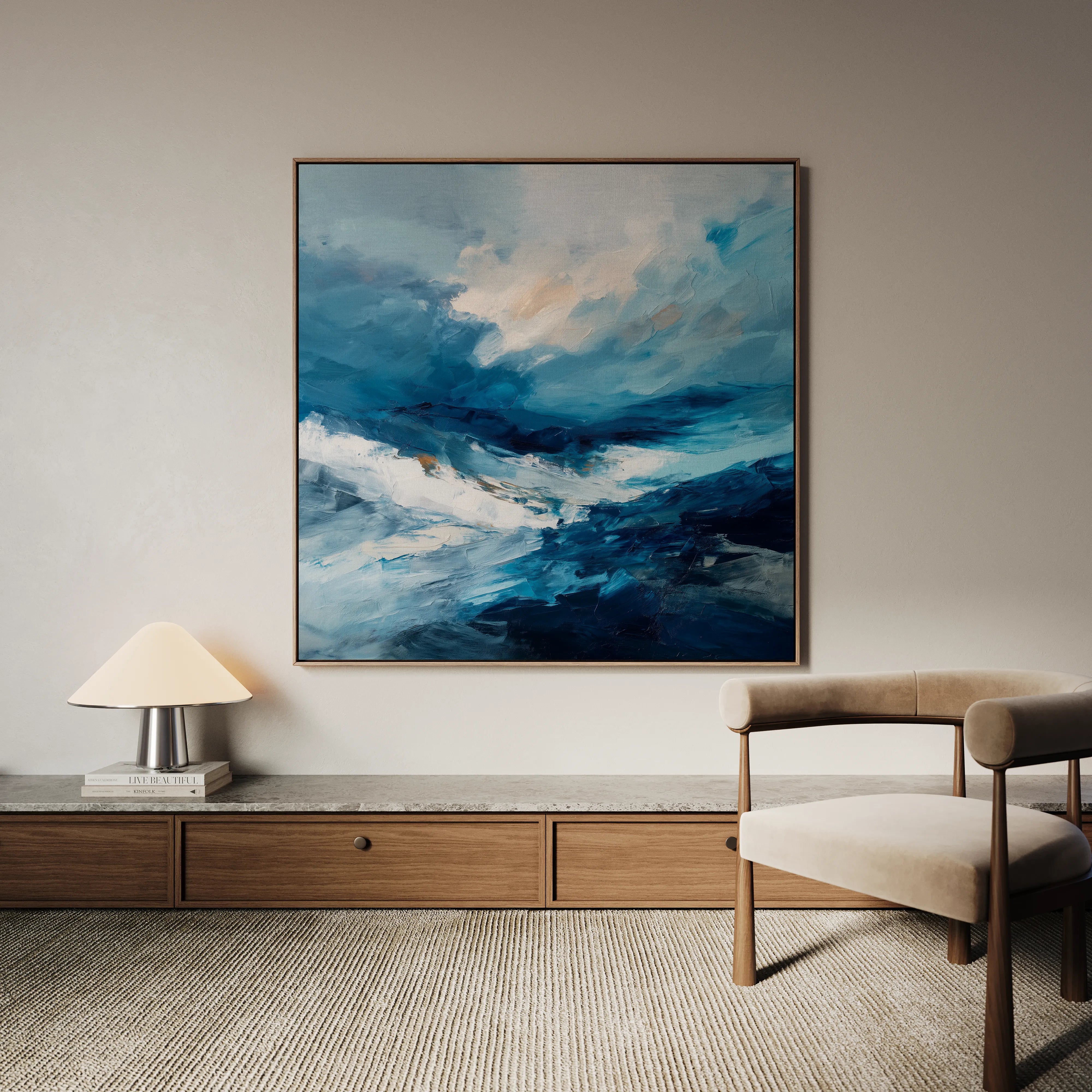 Abstract 1198 Canvas Art 60 x 60 cm / Black