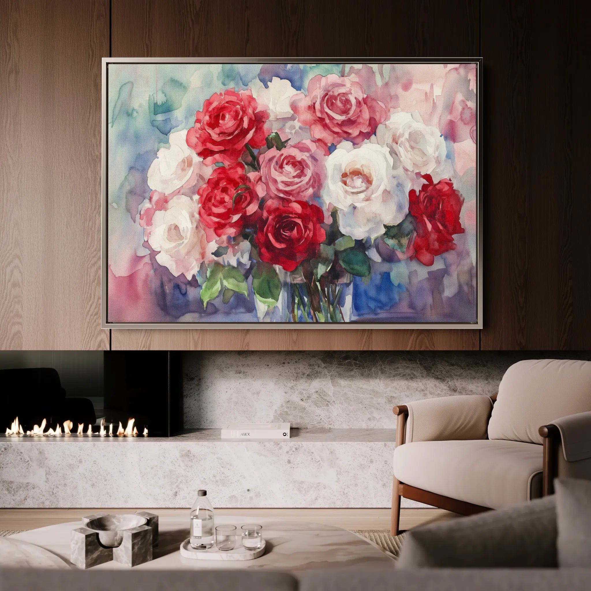 Floral 1198 Canvas Art 60 x 40 cm / Black