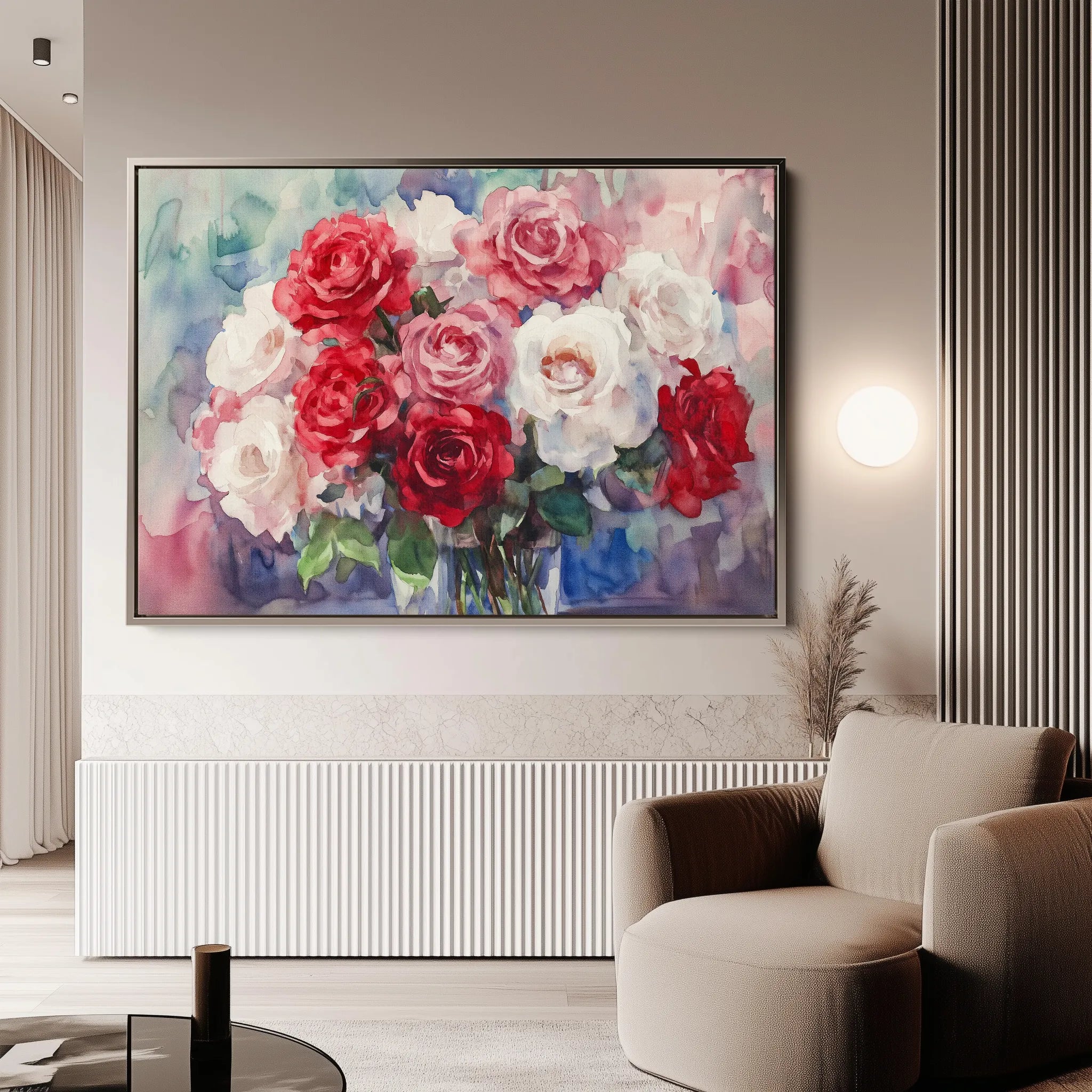 Floral 1198 Canvas Art 60 x 40 cm / Black