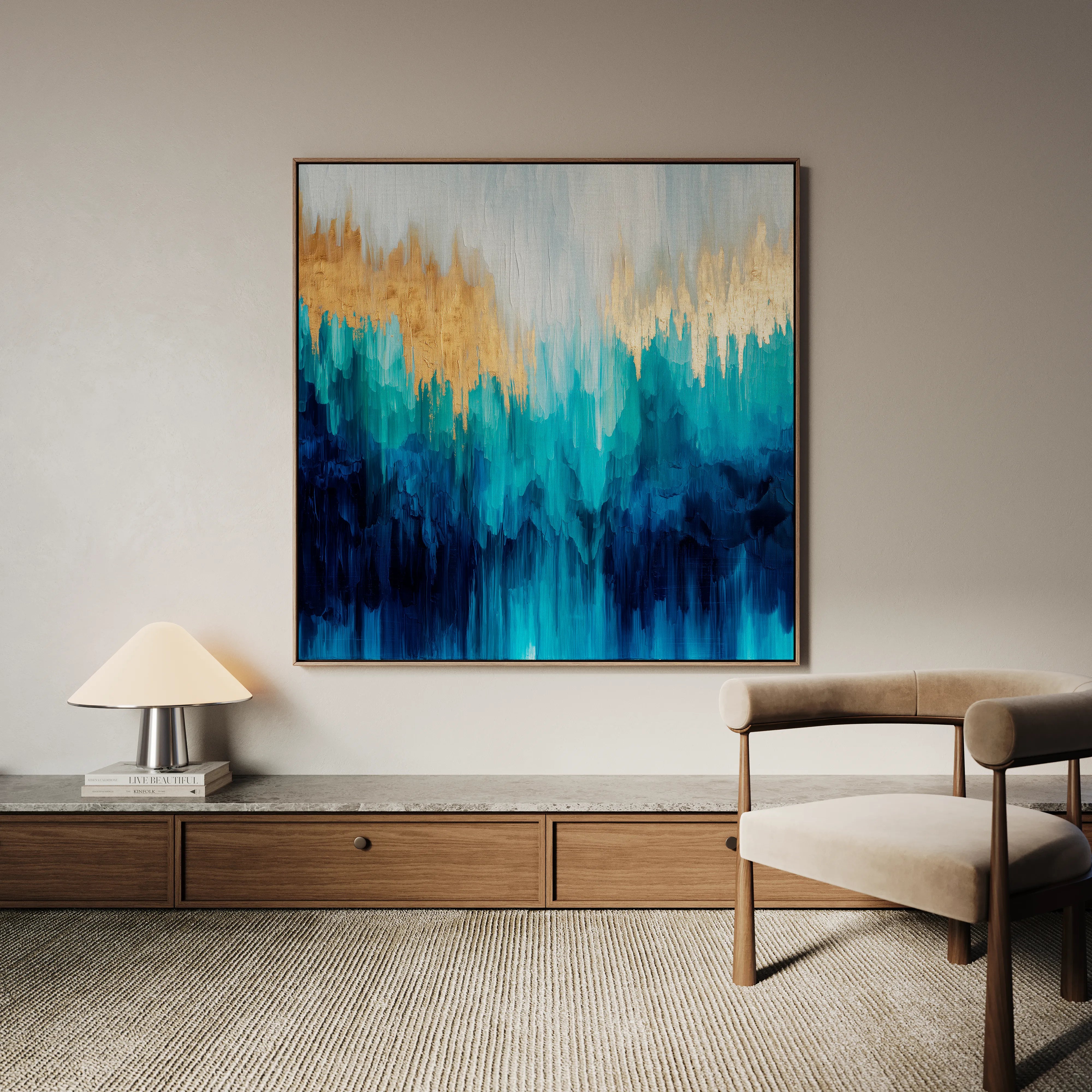 Abstract 1199 Canvas Art 60 x 60 cm / Black