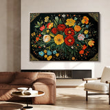 Floral 1199 Canvas Art 60 x 40 cm / Black