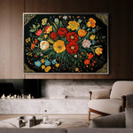 Floral 1199 Canvas Art 60 x 40 cm / Black