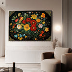 Floral 1199 Canvas Art 60 x 40 cm / Black