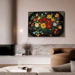 Floral 1199 Canvas Art 60 x 40 cm / Black
