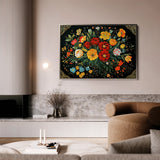 Floral 1199 Canvas Art 60 x 40 cm / Black