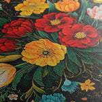 Floral 1199 Canvas Art 60 x 40 cm / Black
