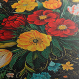 Floral 1199 Canvas Art 60 x 40 cm / Black
