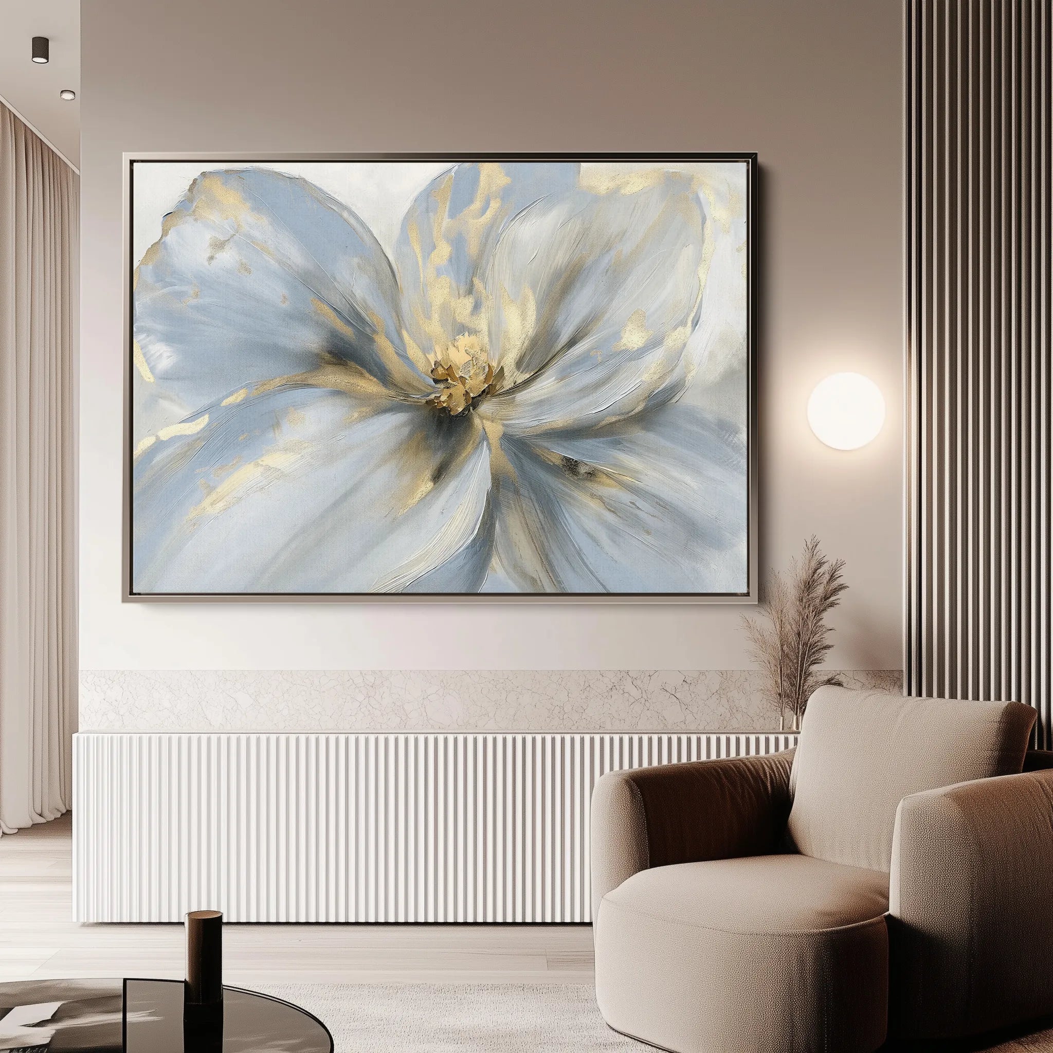 Floral 120 Canvas Art 60 x 40 cm / Black