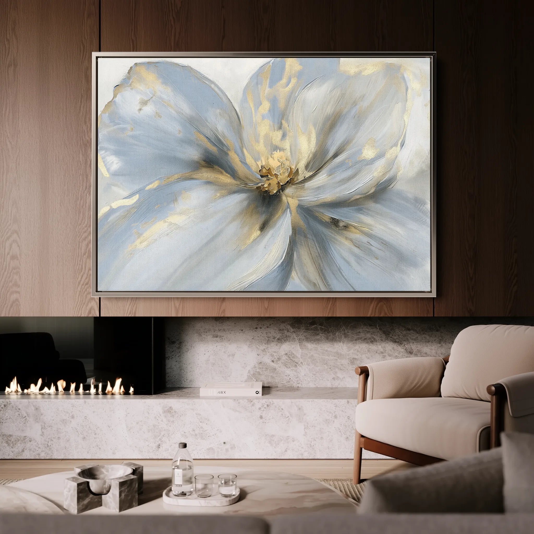 Floral 120 Canvas Art 60 x 40 cm / Black