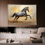 Horses 120 Canvas Art 60 x 40 cm / Black
