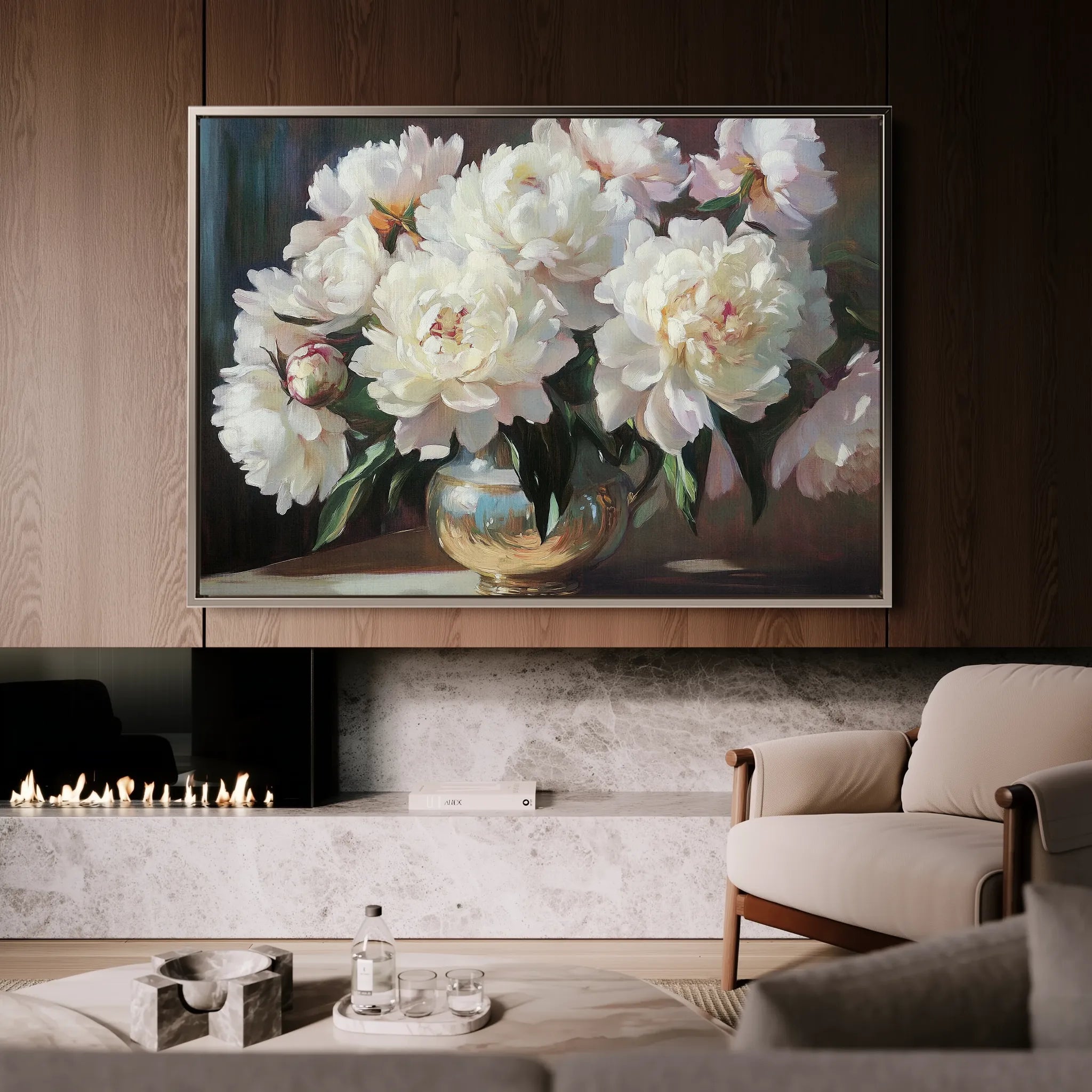 Floral 1200 Canvas Art 60 x 40 cm / Black
