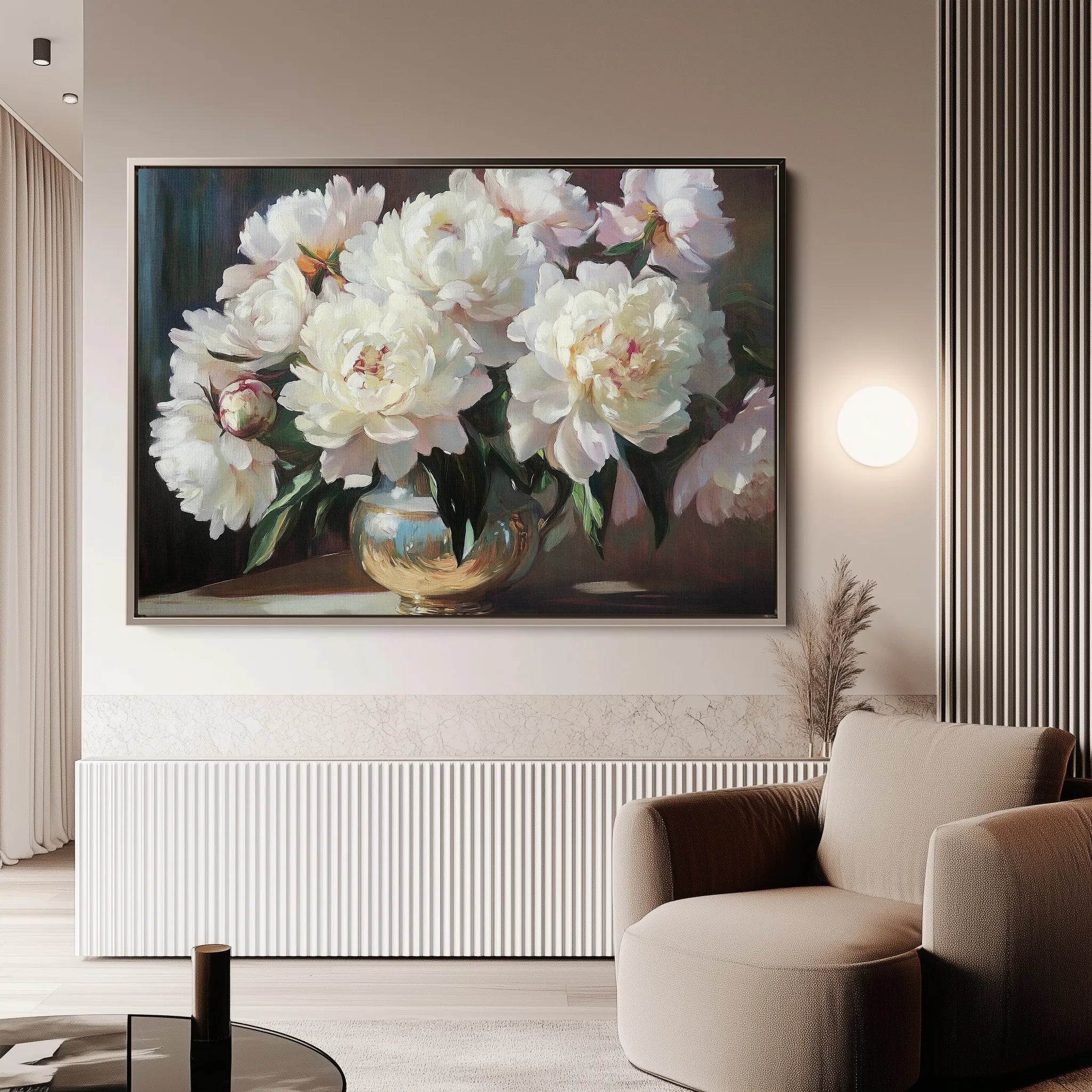 Floral 1200 Canvas Art 60 x 40 cm / Black