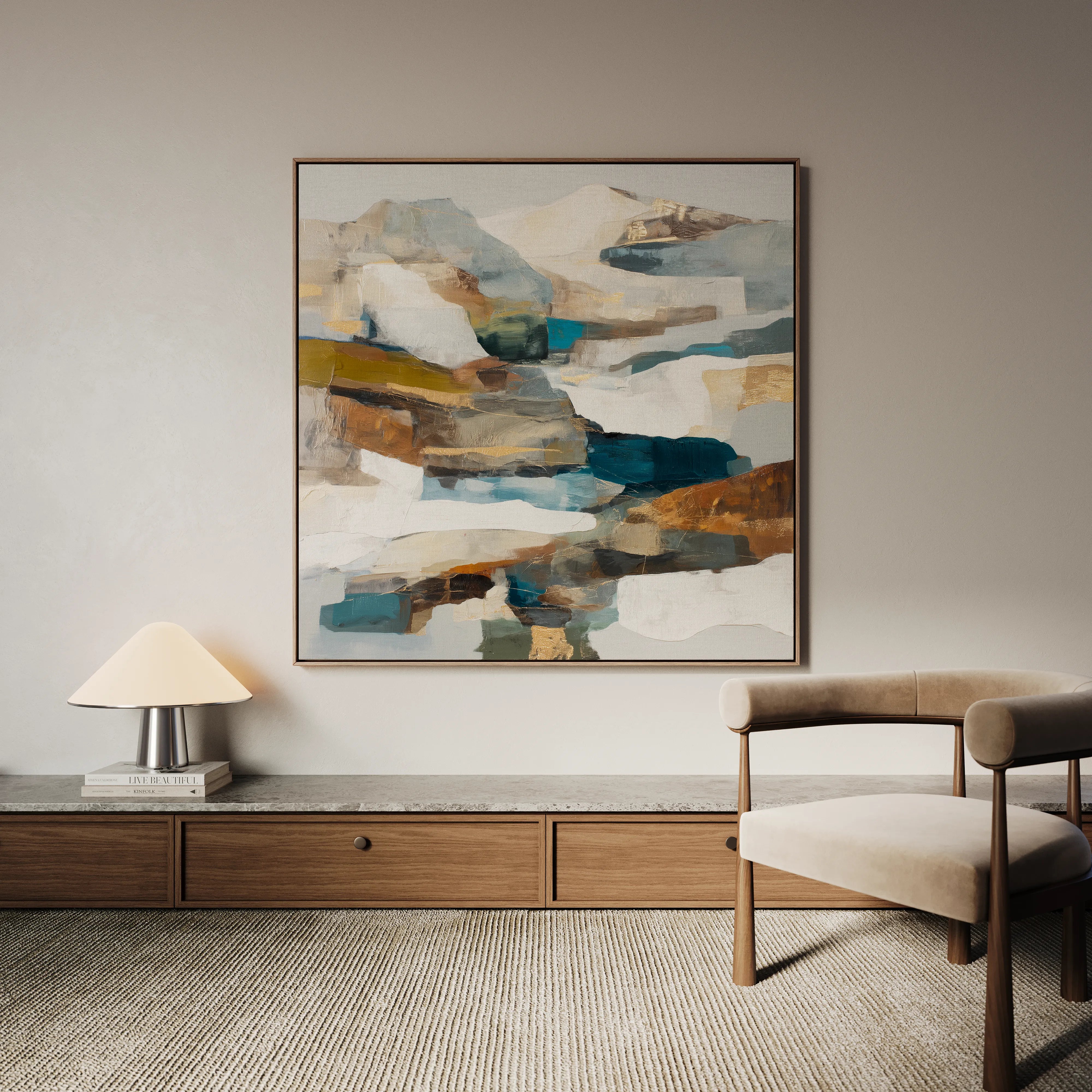 Abstract 1201 Canvas Art 60 x 60 cm / Black
