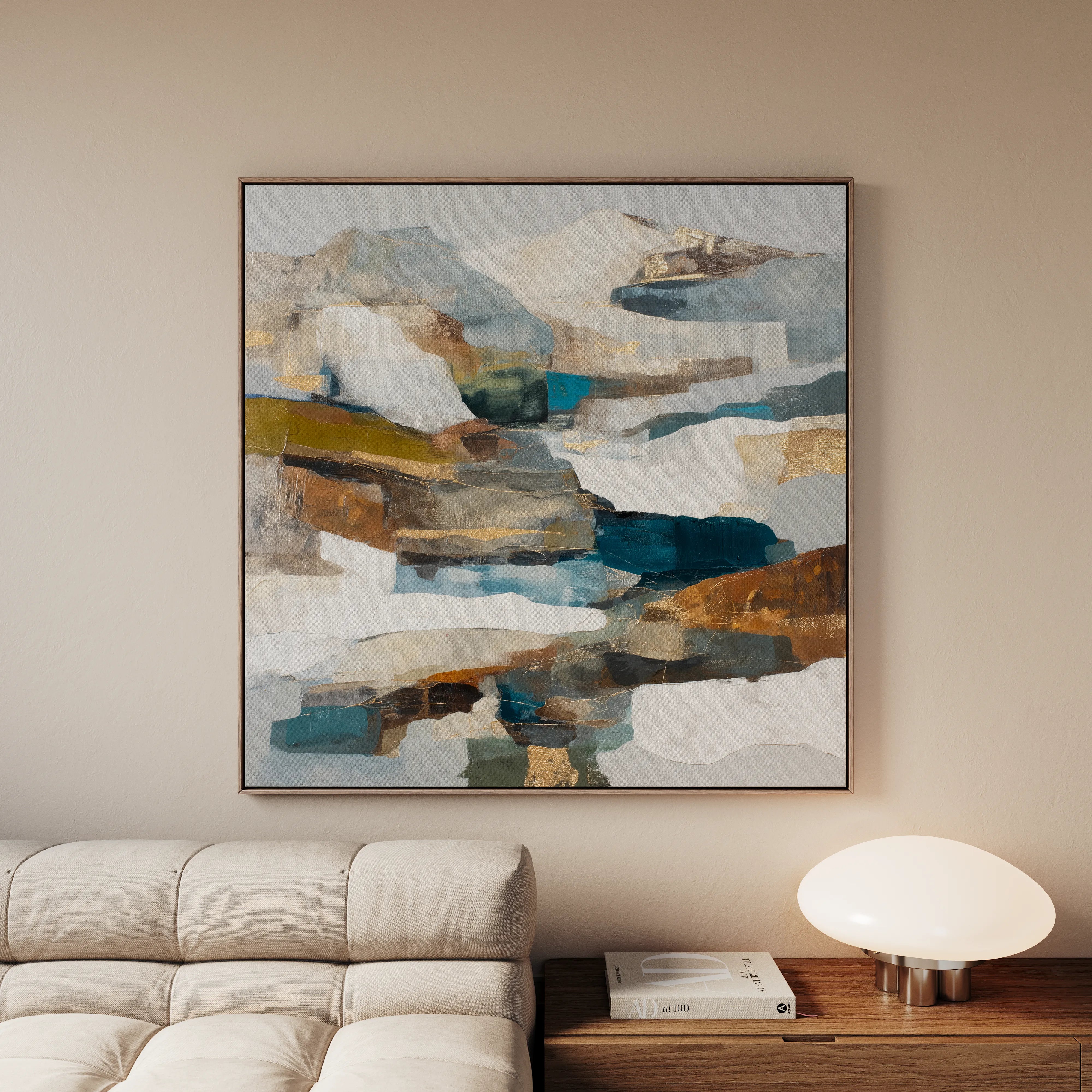 Abstract 1201 Canvas Art 60 x 60 cm / Black