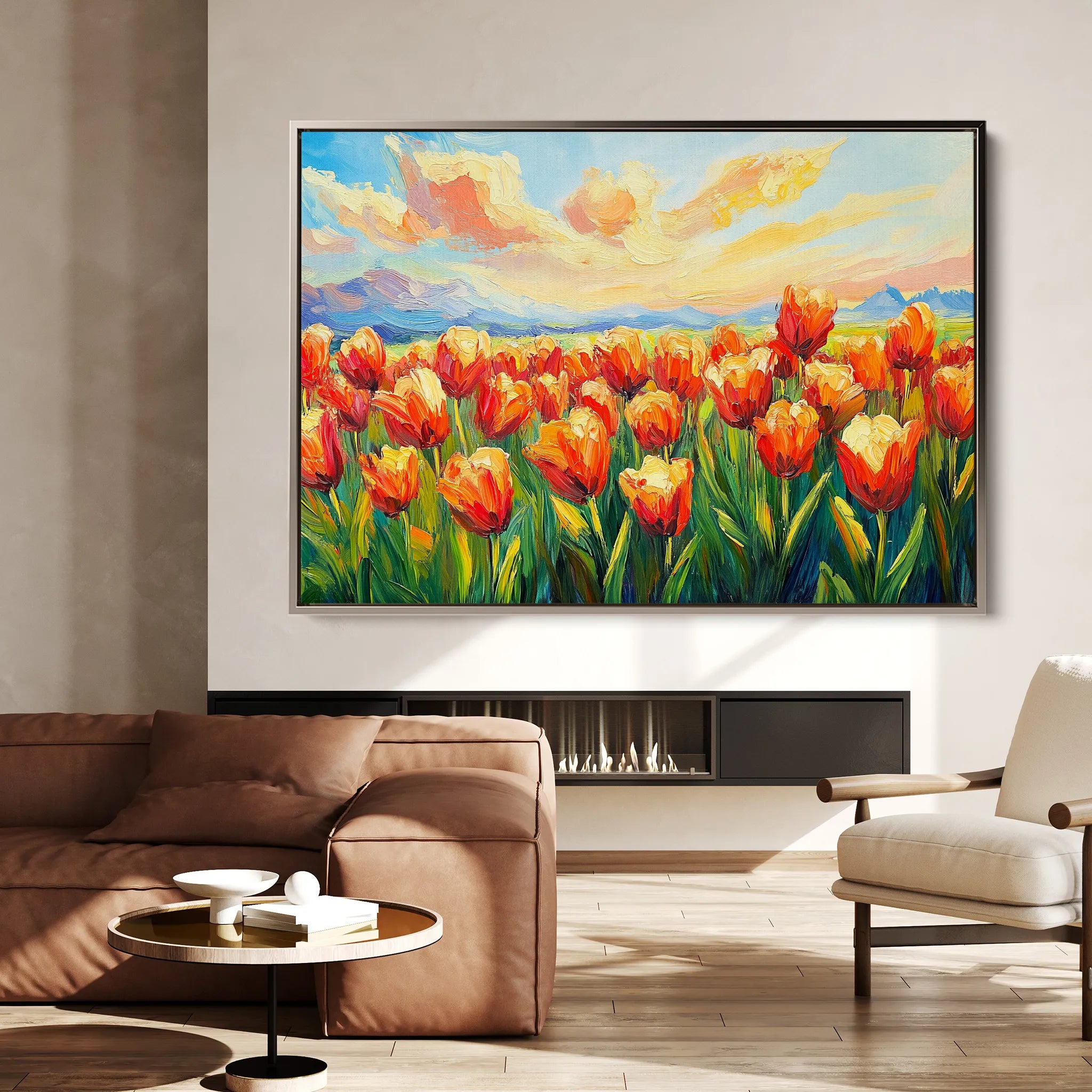 Floral 1201 Canvas Art 60 x 40 cm / Black