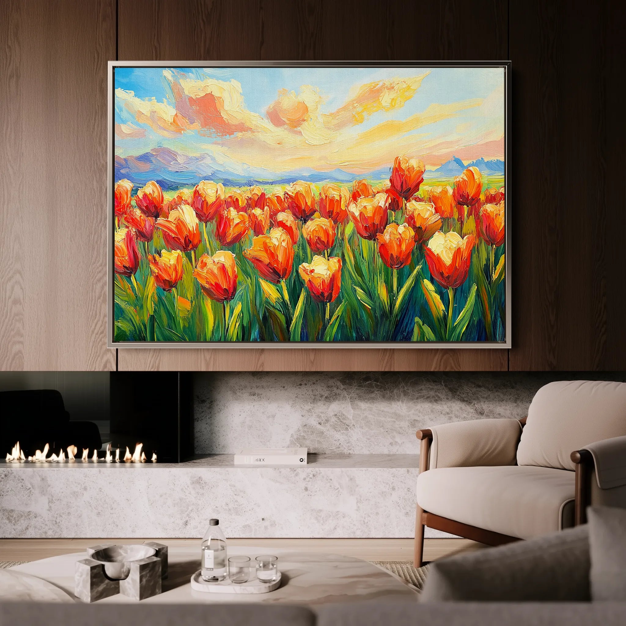 Floral 1201 Canvas Art 60 x 40 cm / Black