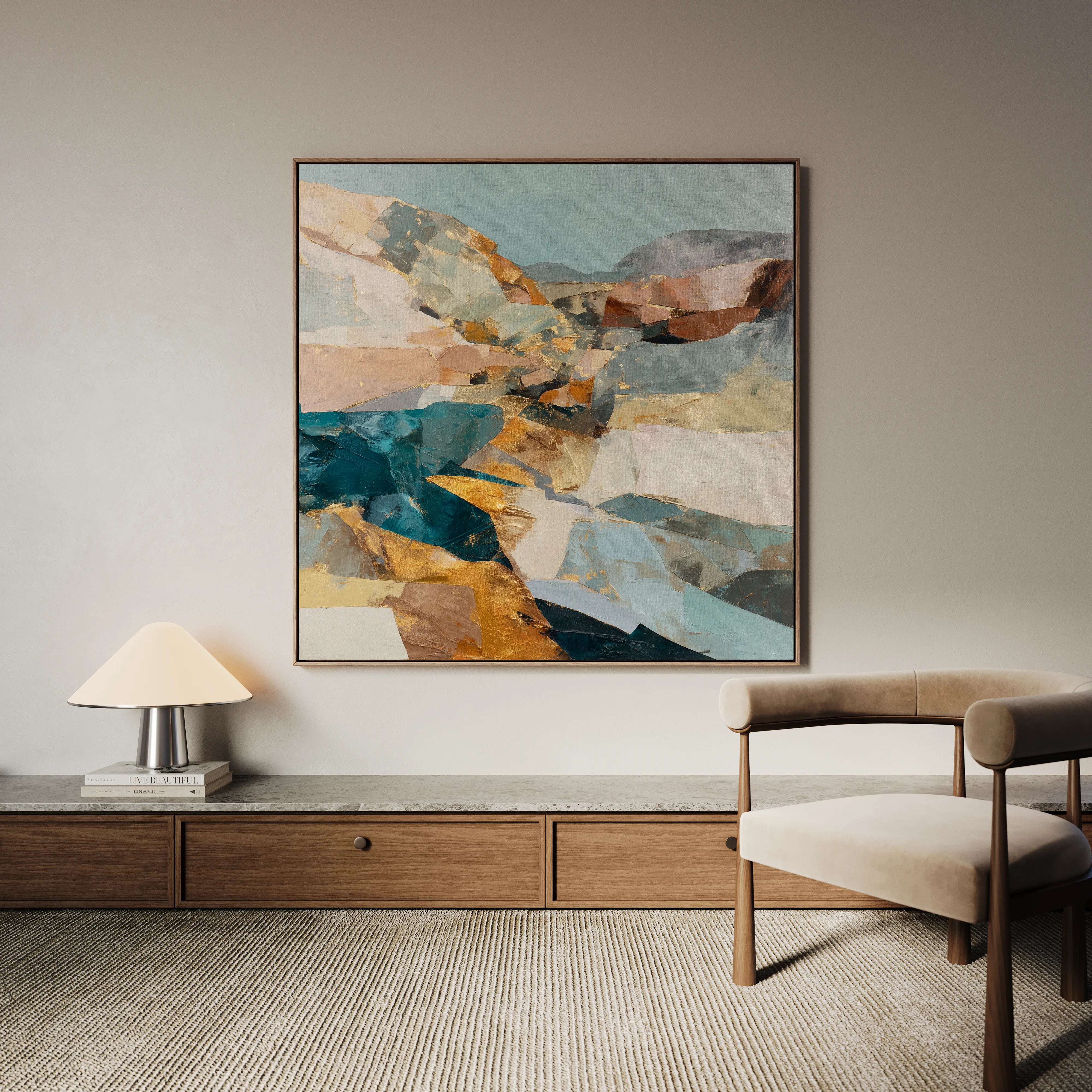 Abstract 1202 Canvas Art 60 x 60 cm / Black