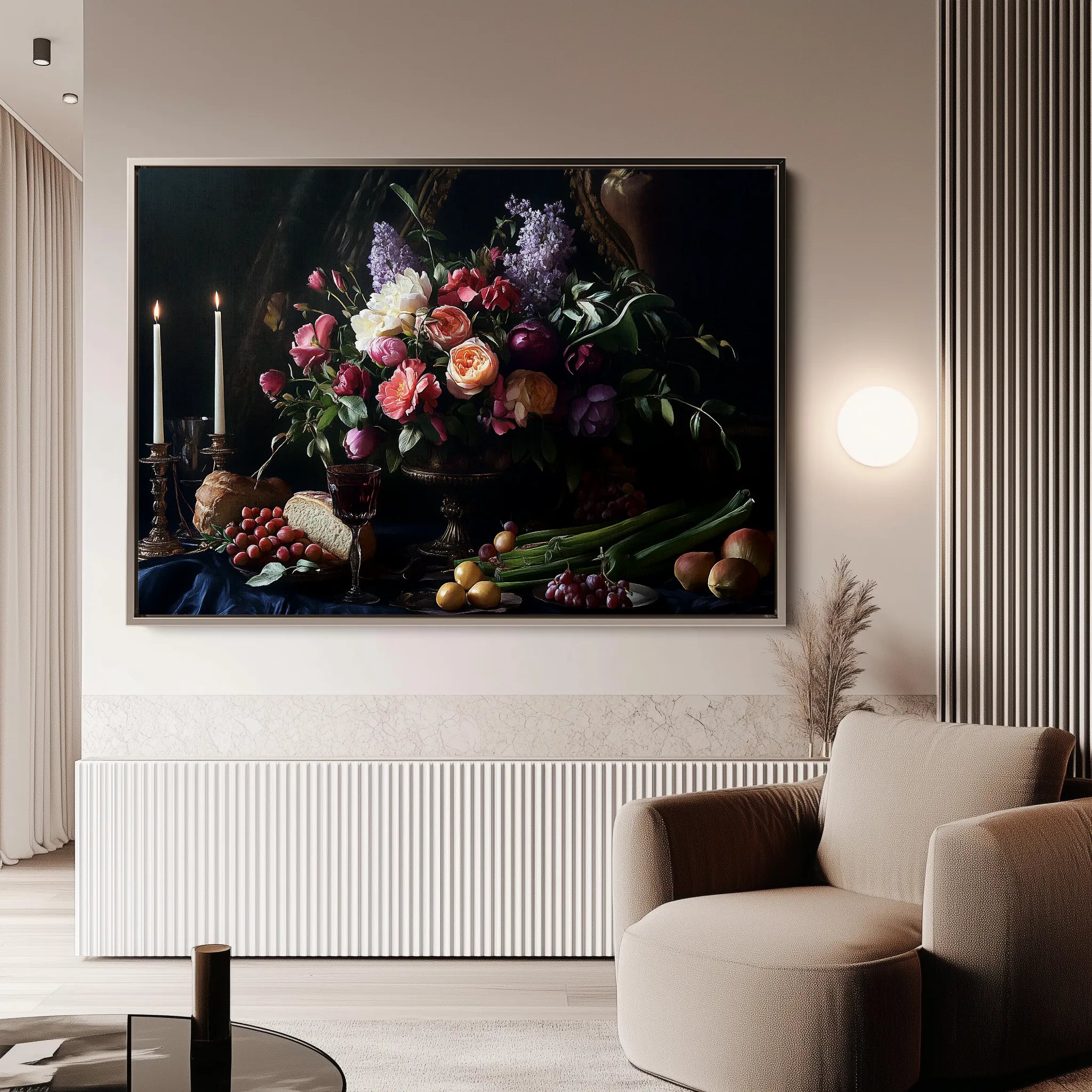 Floral 1202 Canvas Art 60 x 40 cm / Black