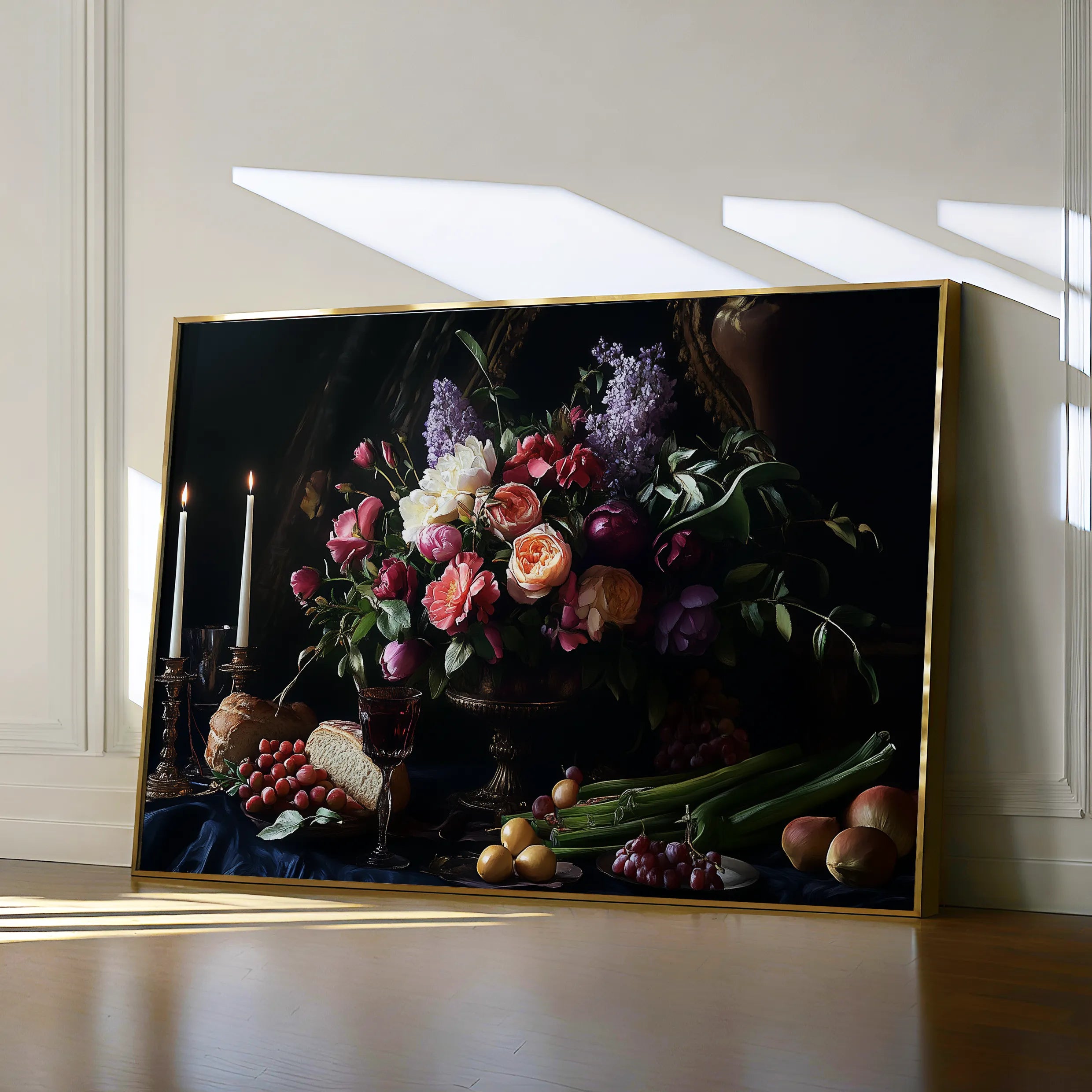 Floral 1202 Canvas Art 60 x 40 cm / Black