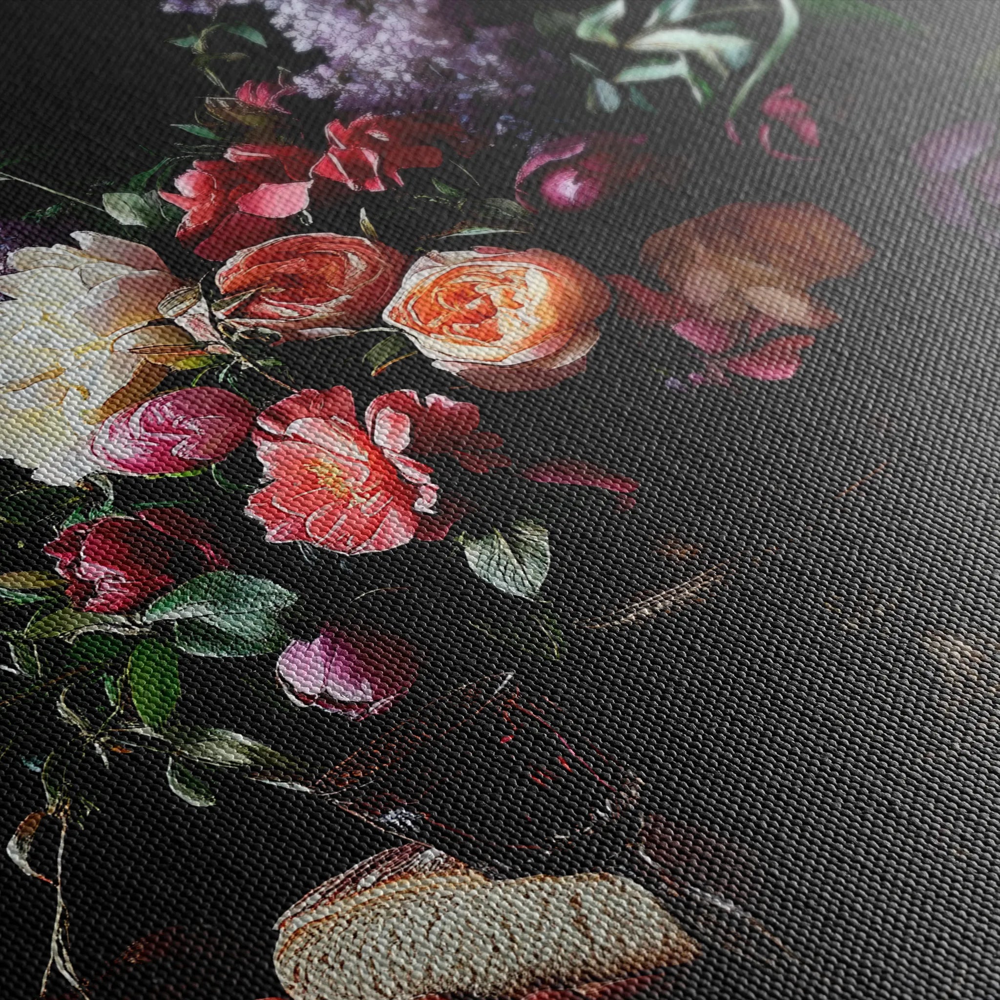 Floral 1202 Canvas Art 60 x 40 cm / Black
