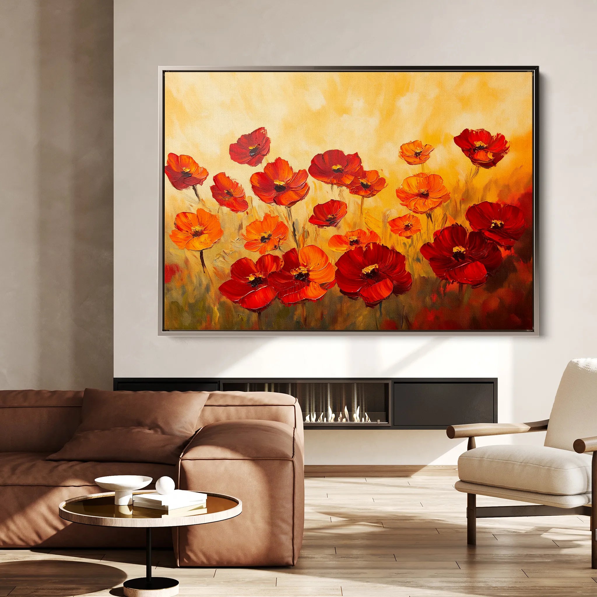 Floral 1204 Canvas Art 60 x 40 cm / Black