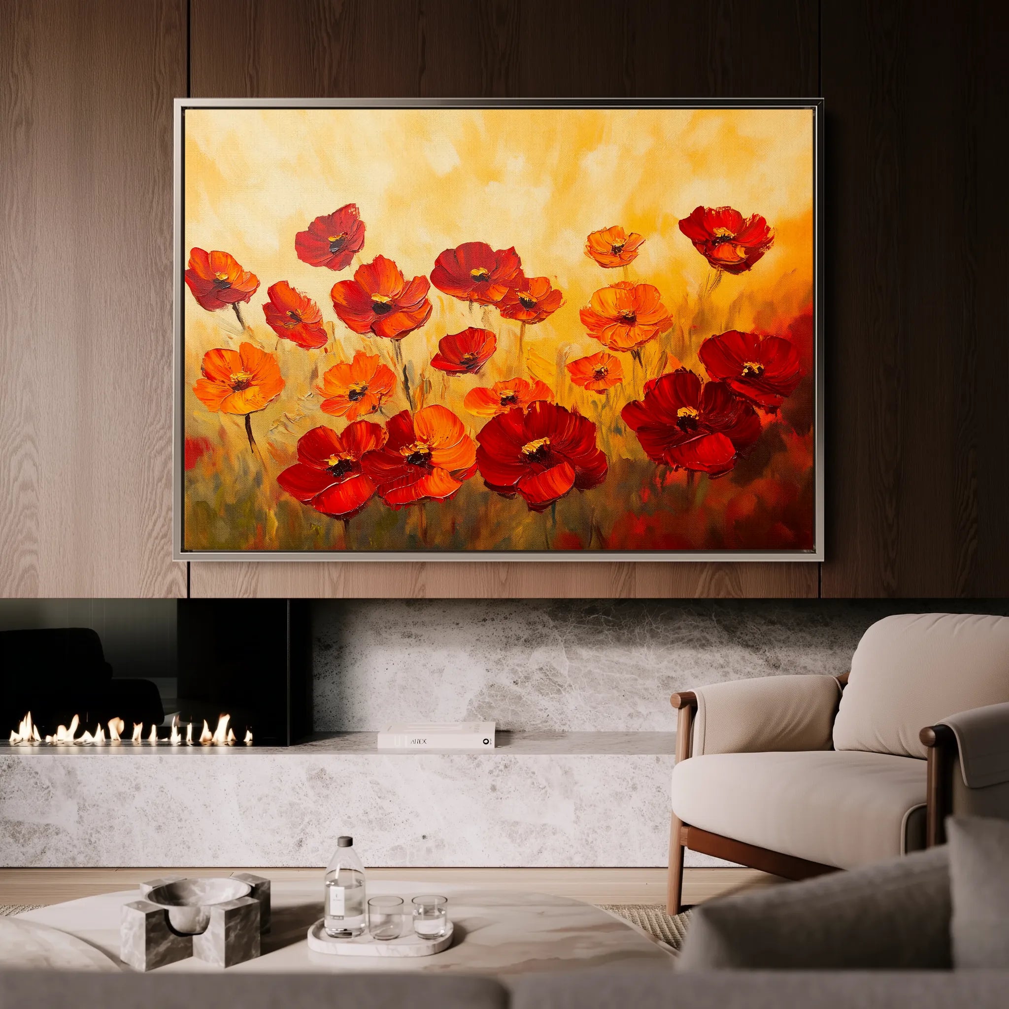 Floral 1204 Canvas Art 60 x 40 cm / Black