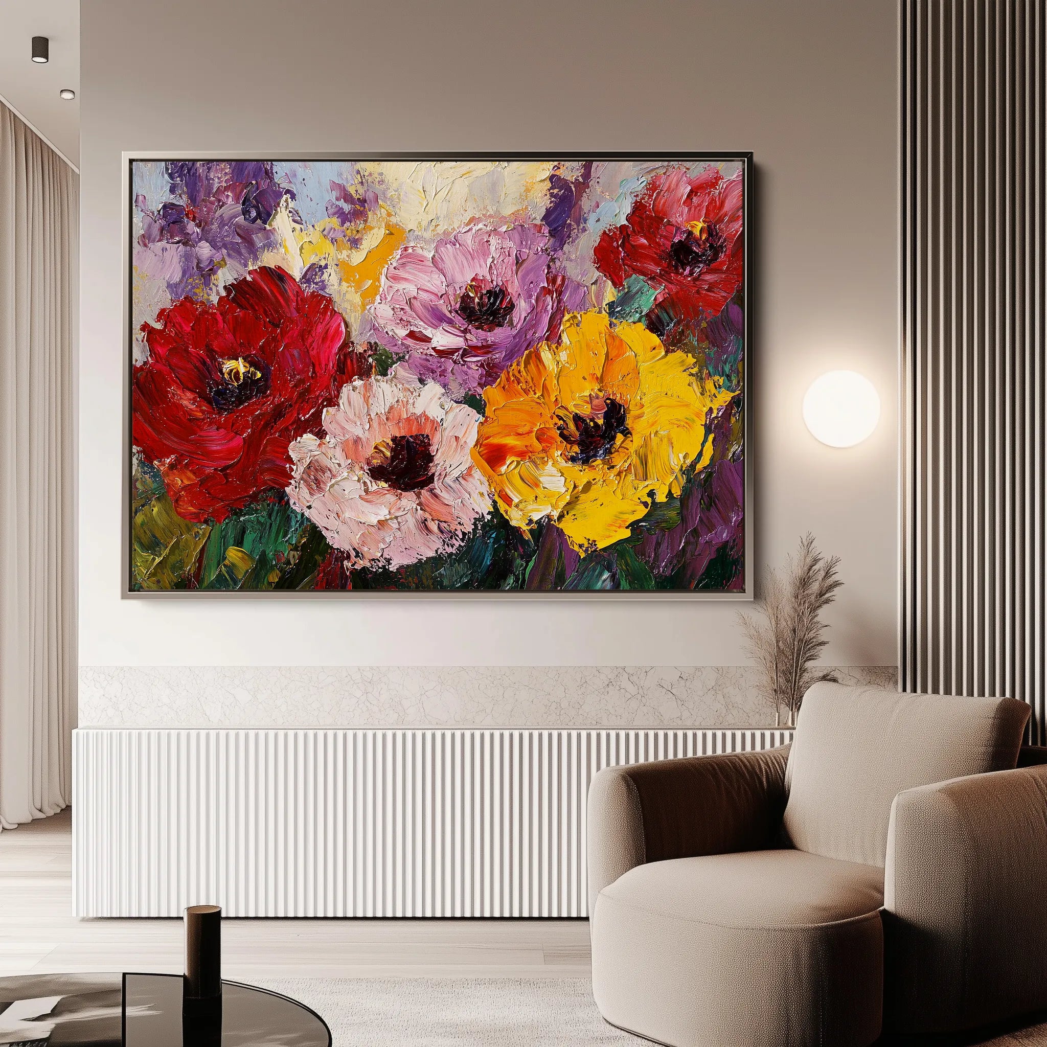 Floral 1205 Canvas Art 60 x 40 cm / Black
