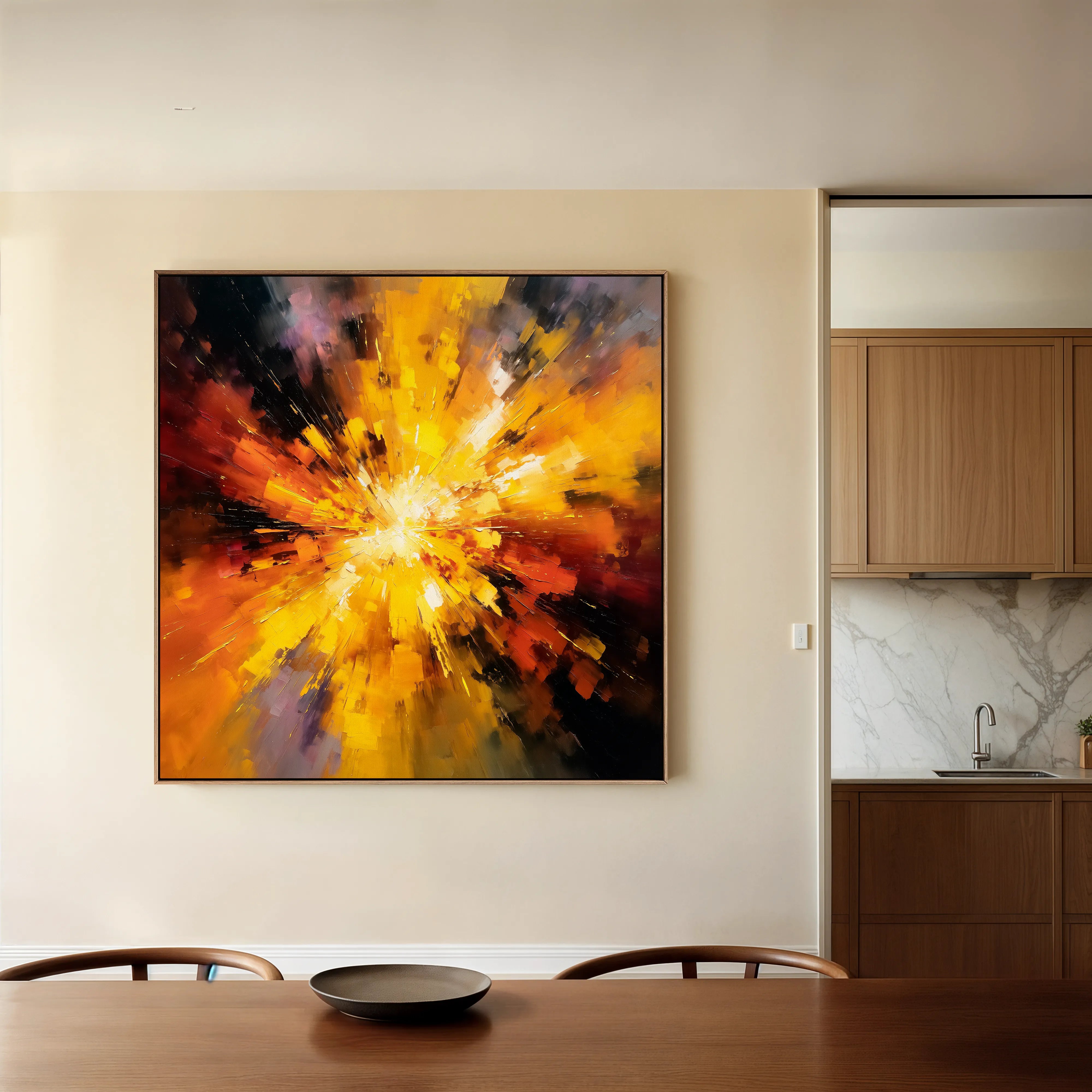 Abstract 1206 Canvas Art 60 x 60 cm / Black