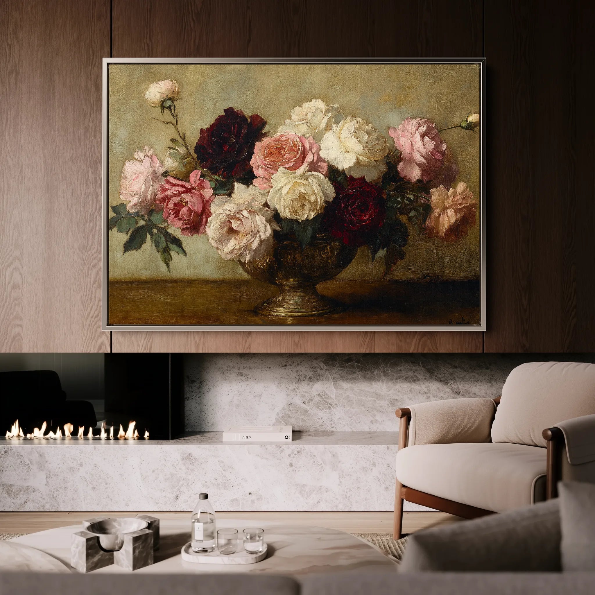 Floral 1206 Canvas Art 60 x 40 cm / Black