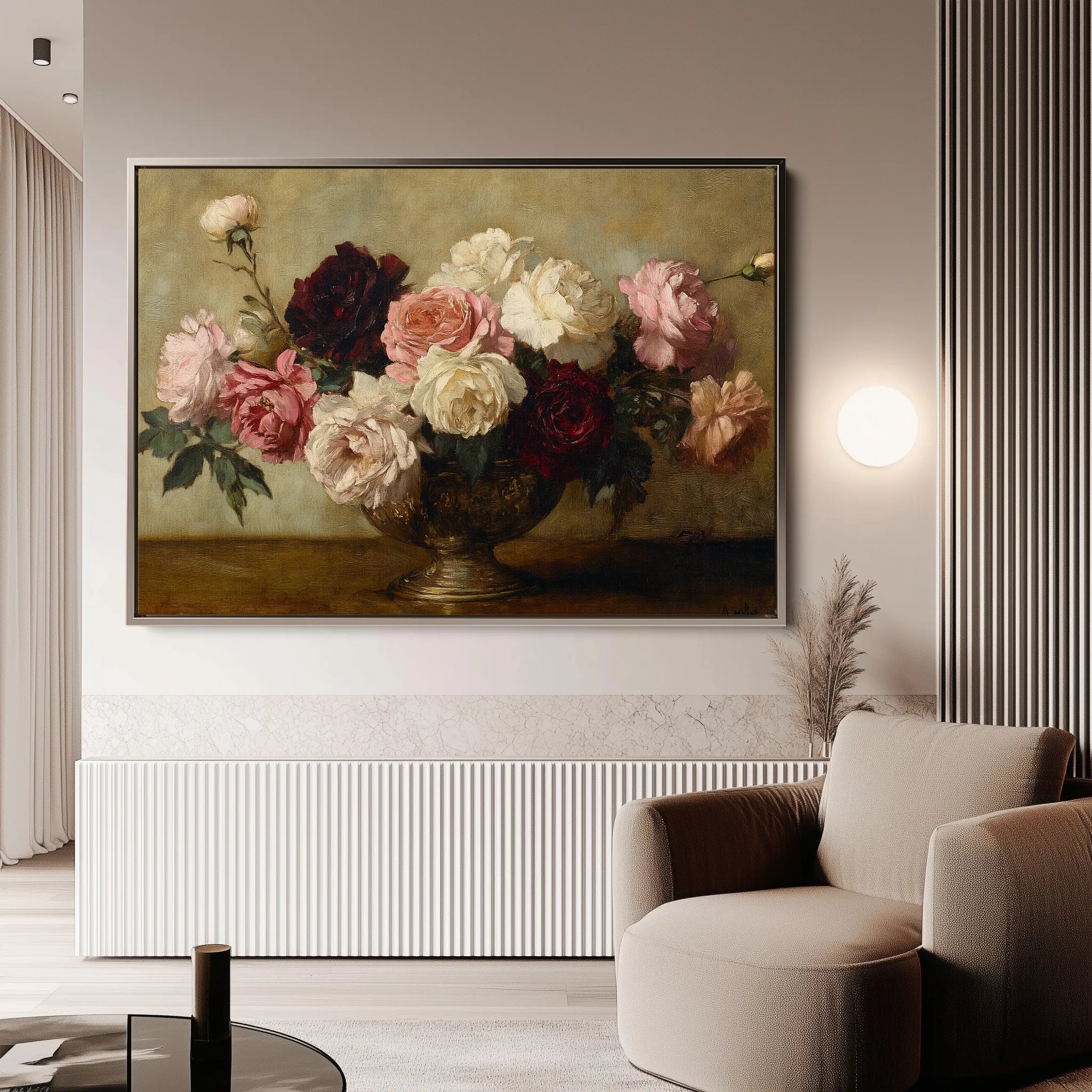 Floral 1206 Canvas Art 60 x 40 cm / Black