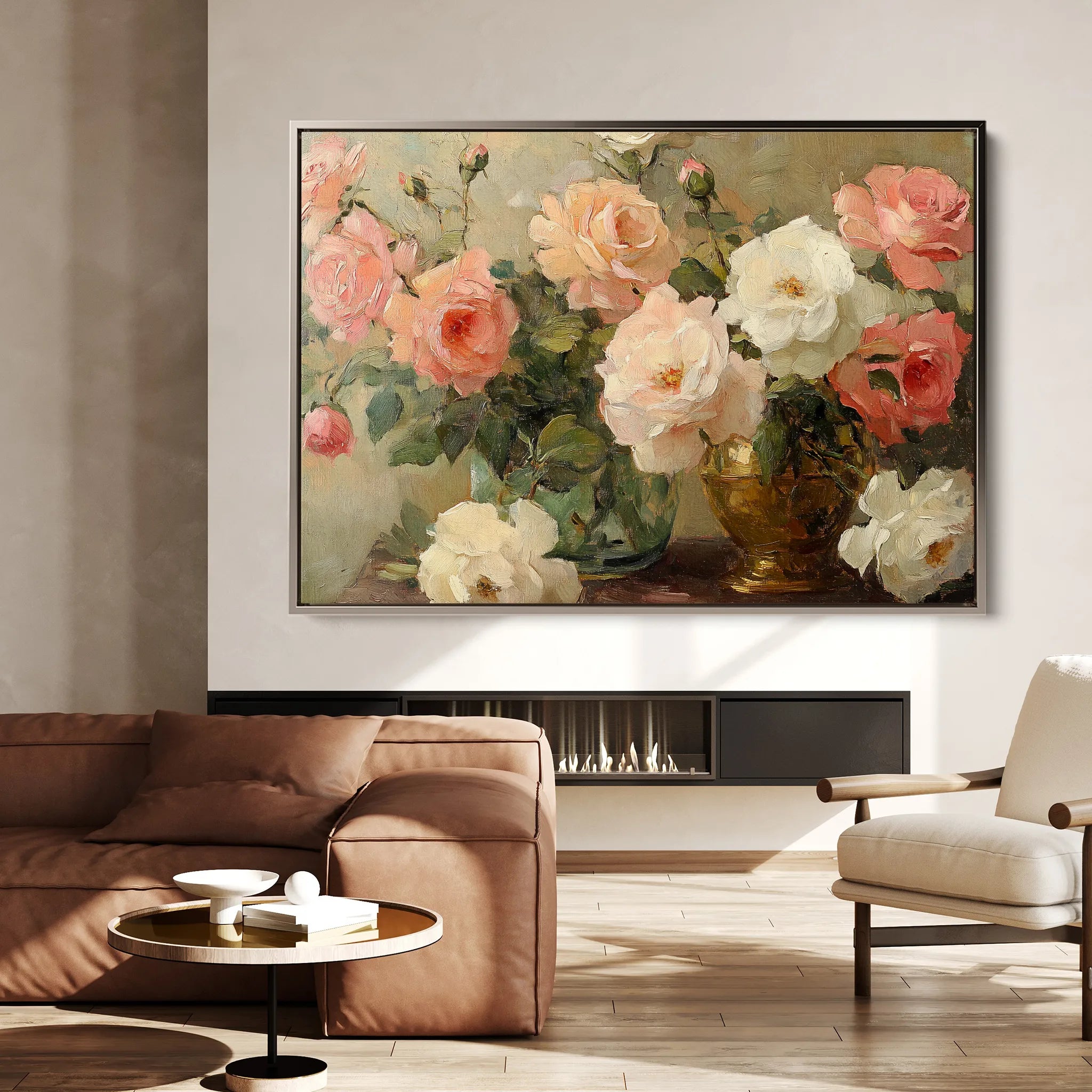 Floral 1207 Canvas Art 60 x 40 cm / Black
