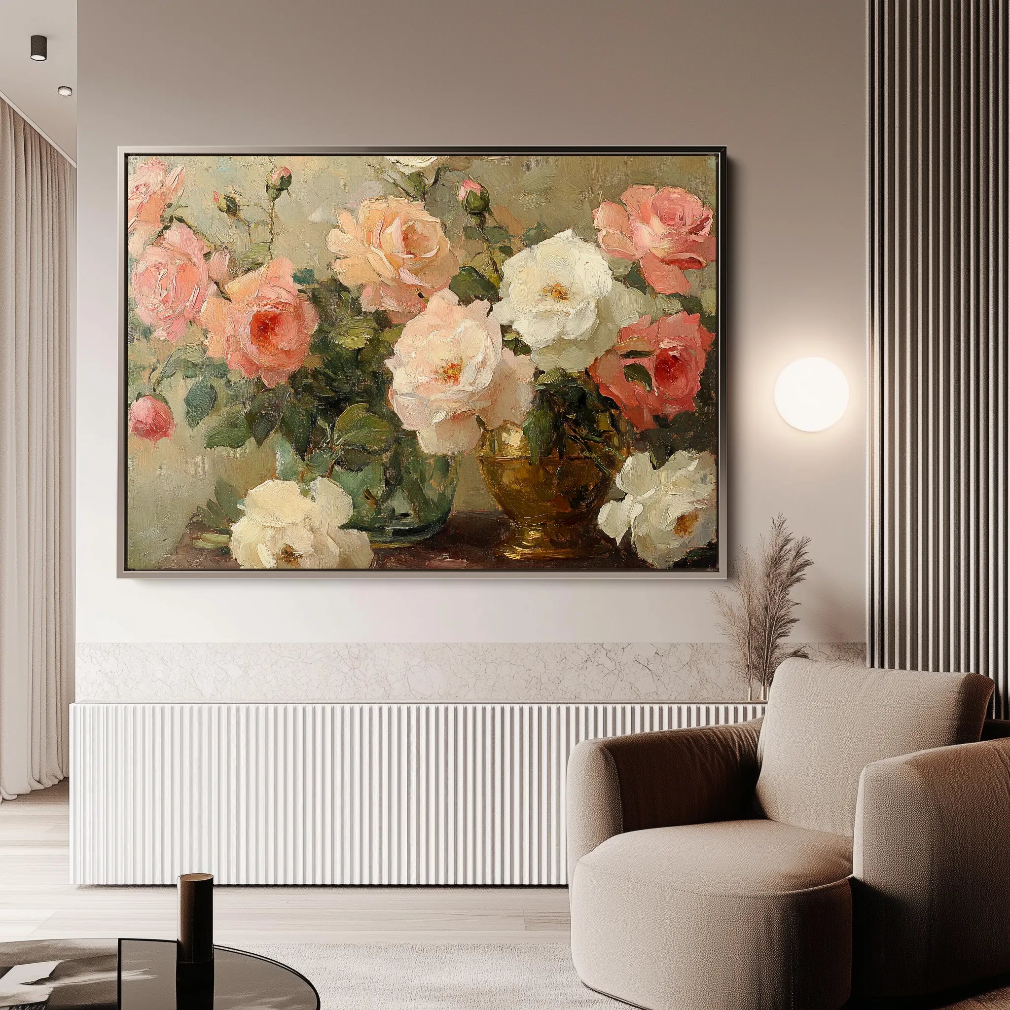 Floral 1207 Canvas Art 60 x 40 cm / Black